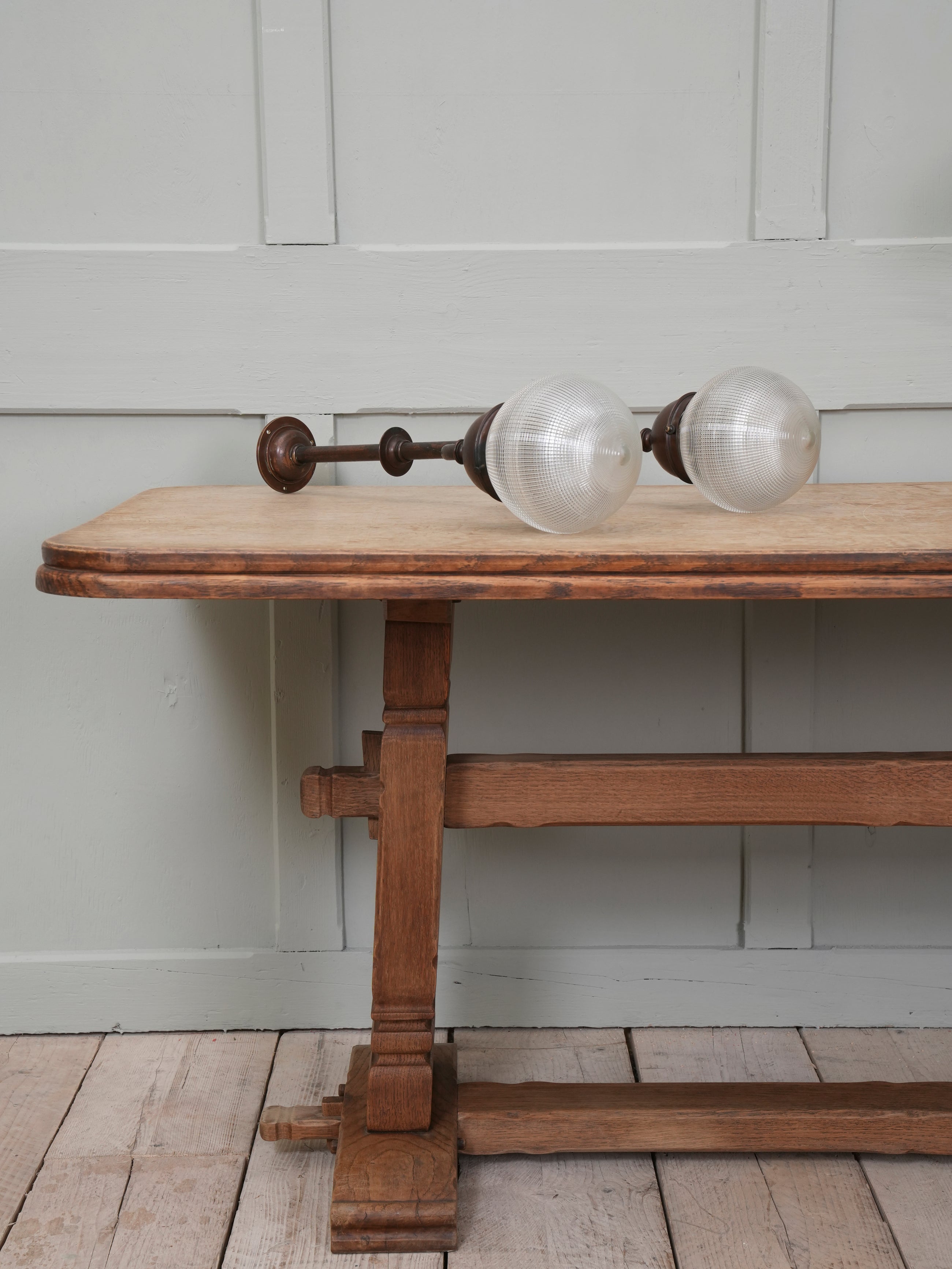 A Twin Holophane Ceiling Light