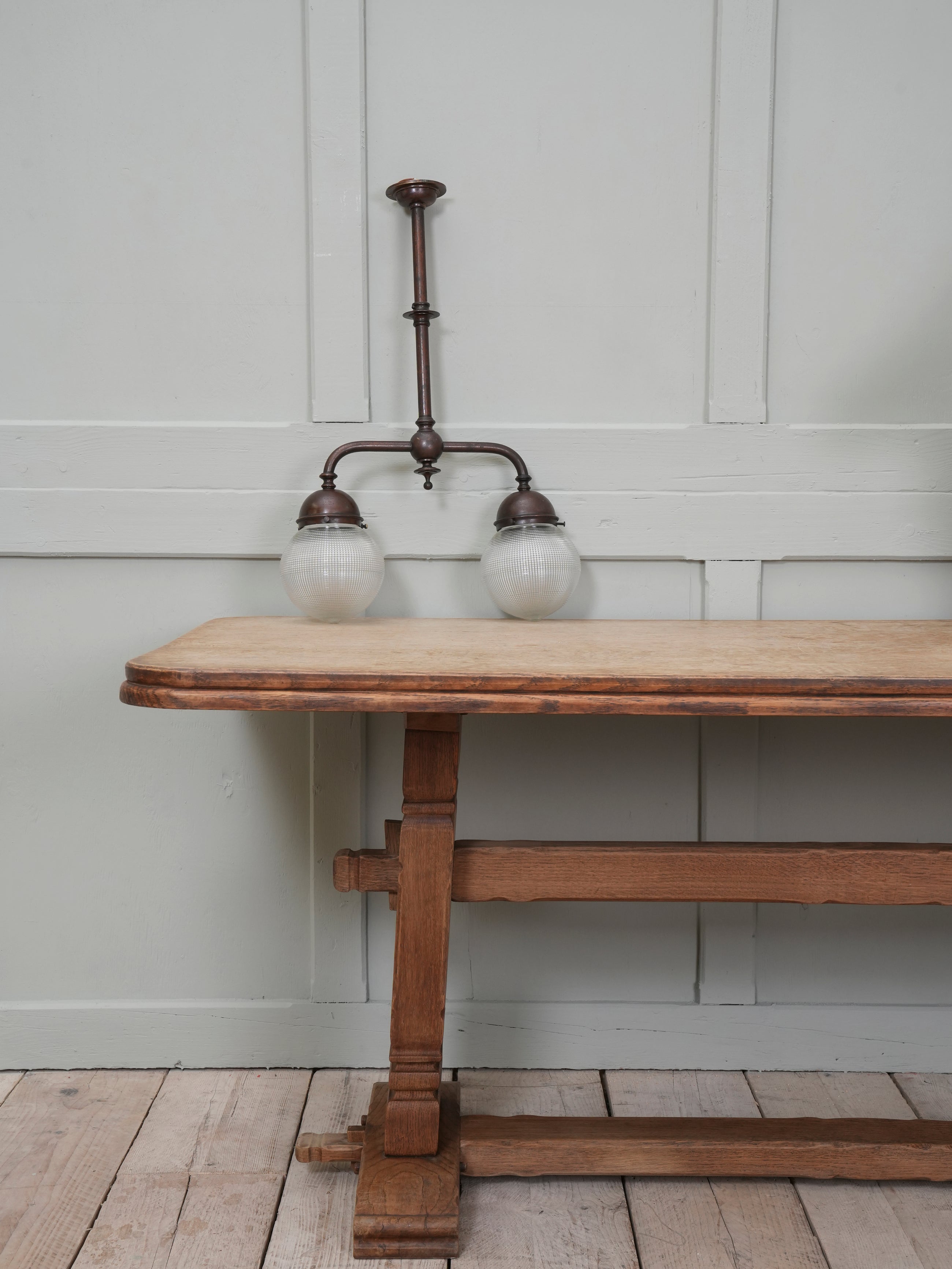 A Twin Holophane Ceiling Light