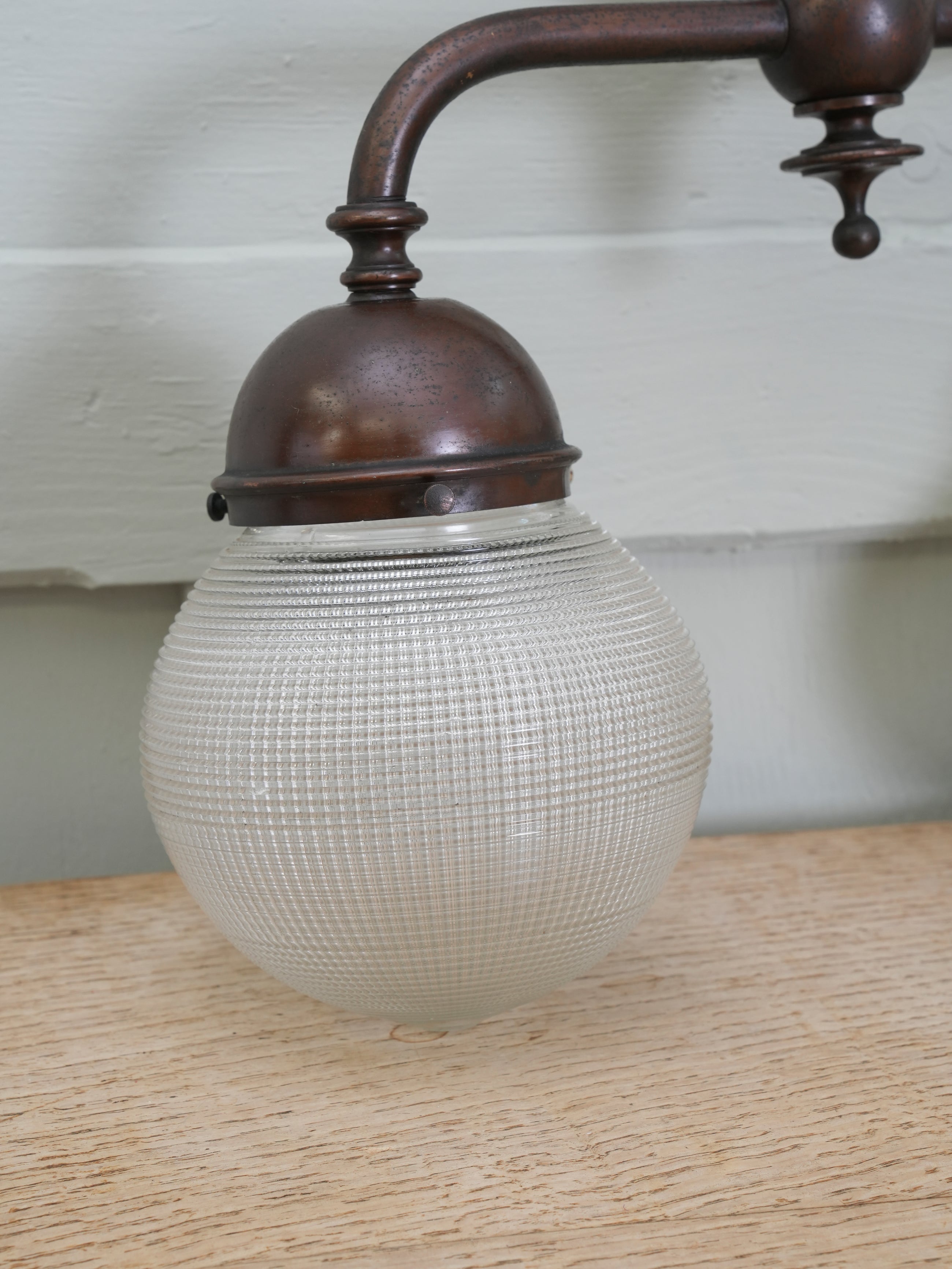 A Twin Holophane Ceiling Light