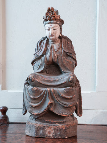 A Carved Statue of Guan Yin