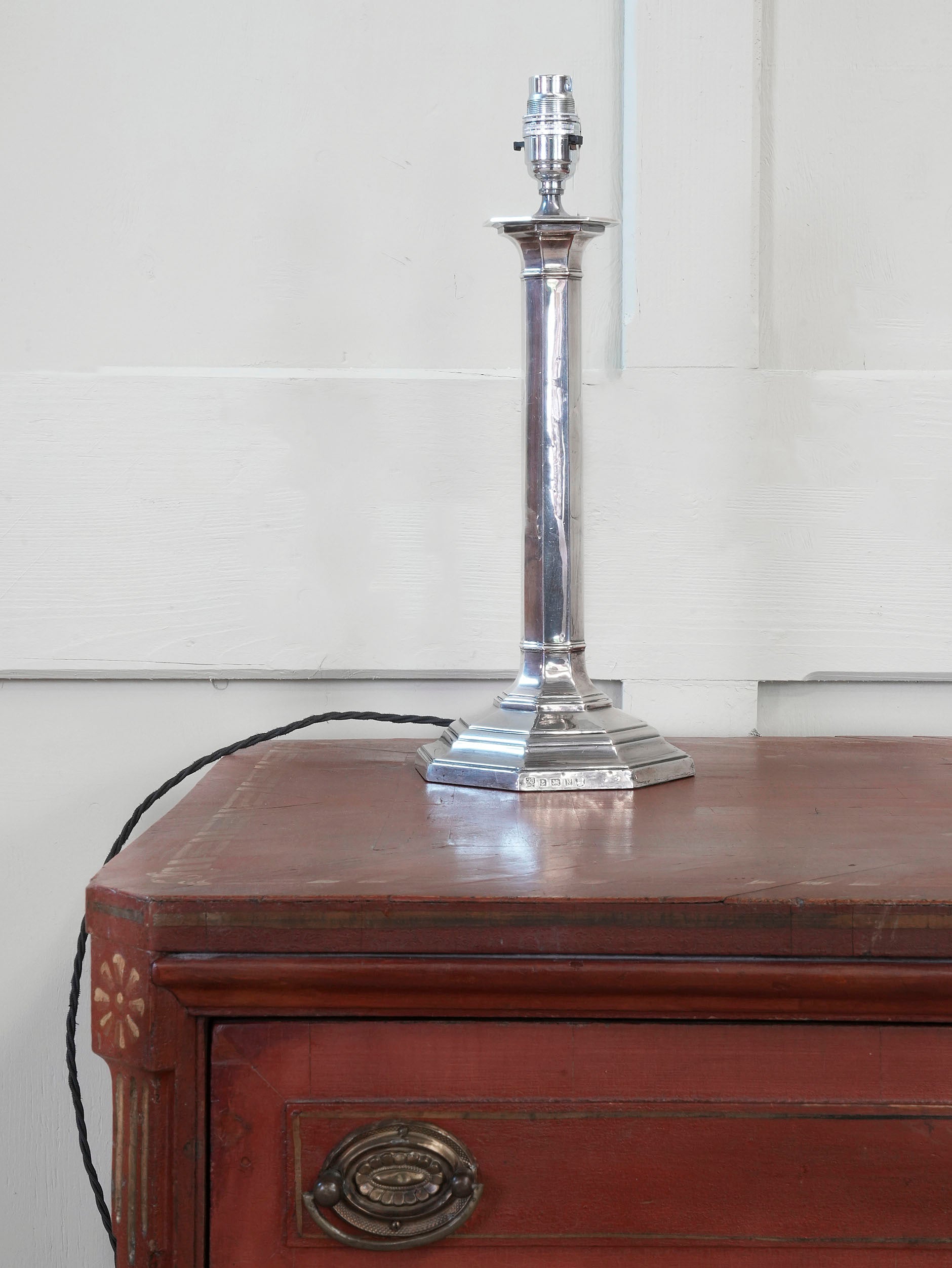 An Early 20th Century Silver Table Lamp