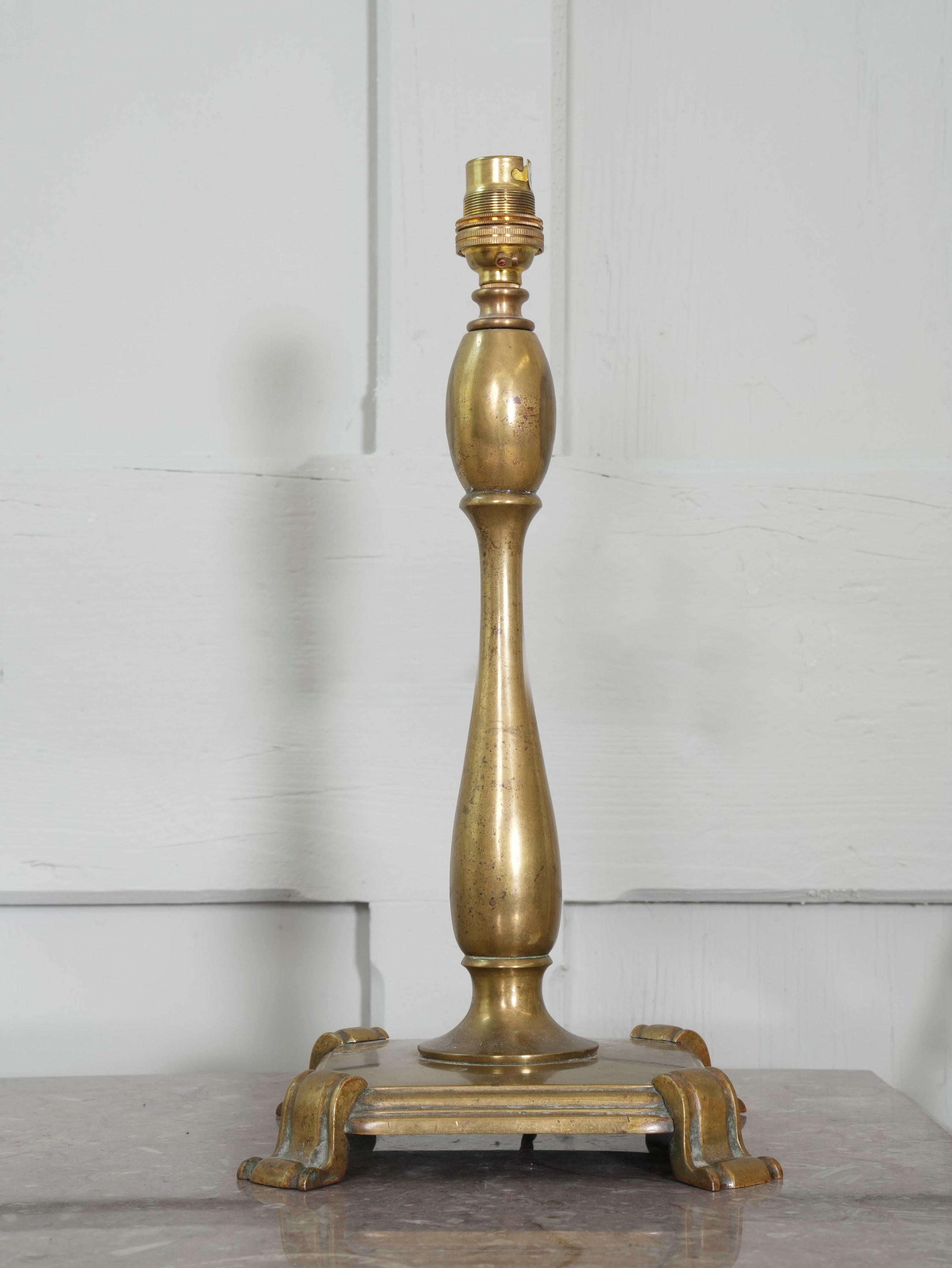 A Brass Baluster Form Table Lamp