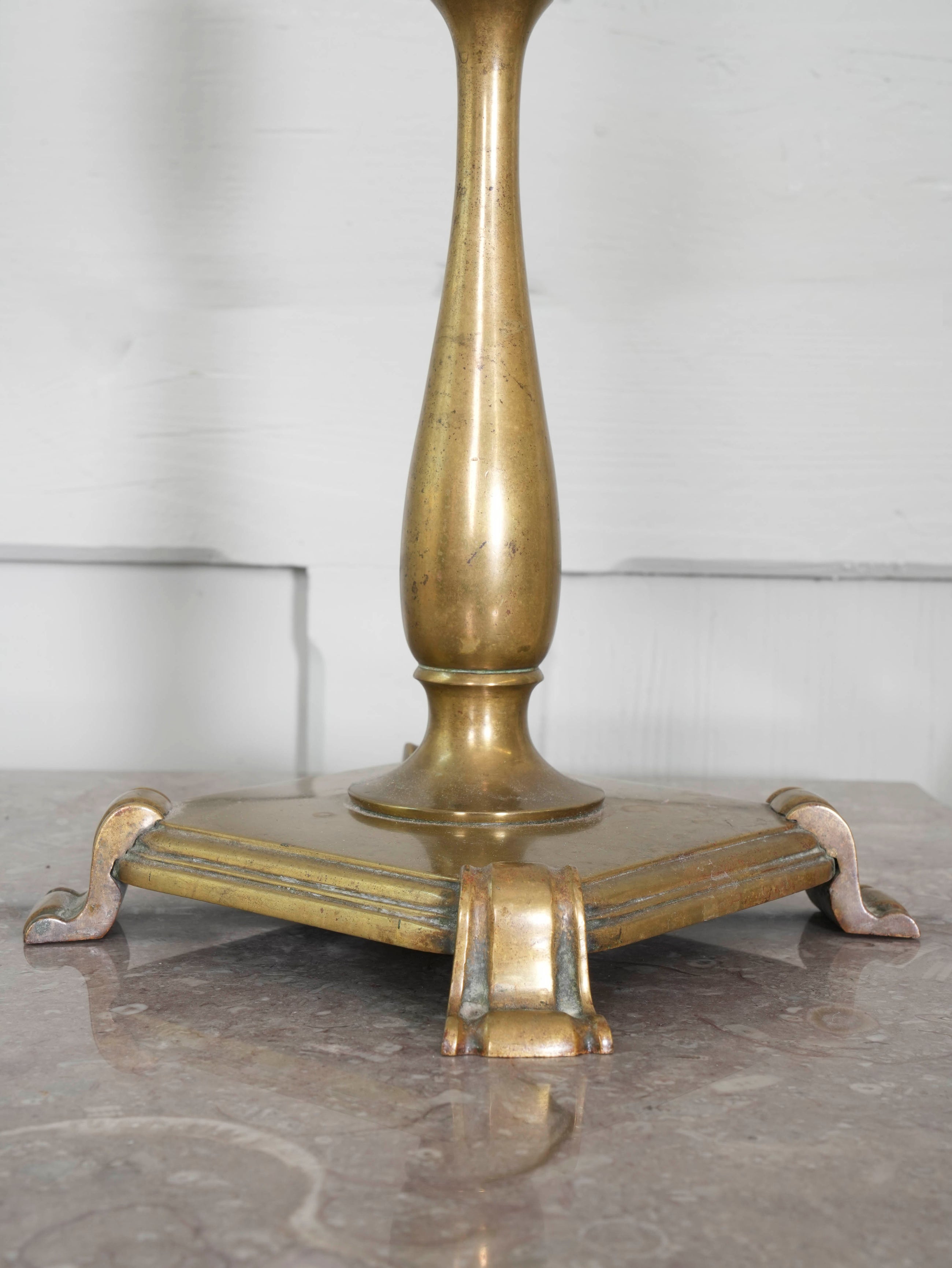 A Brass Baluster Form Table Lamp