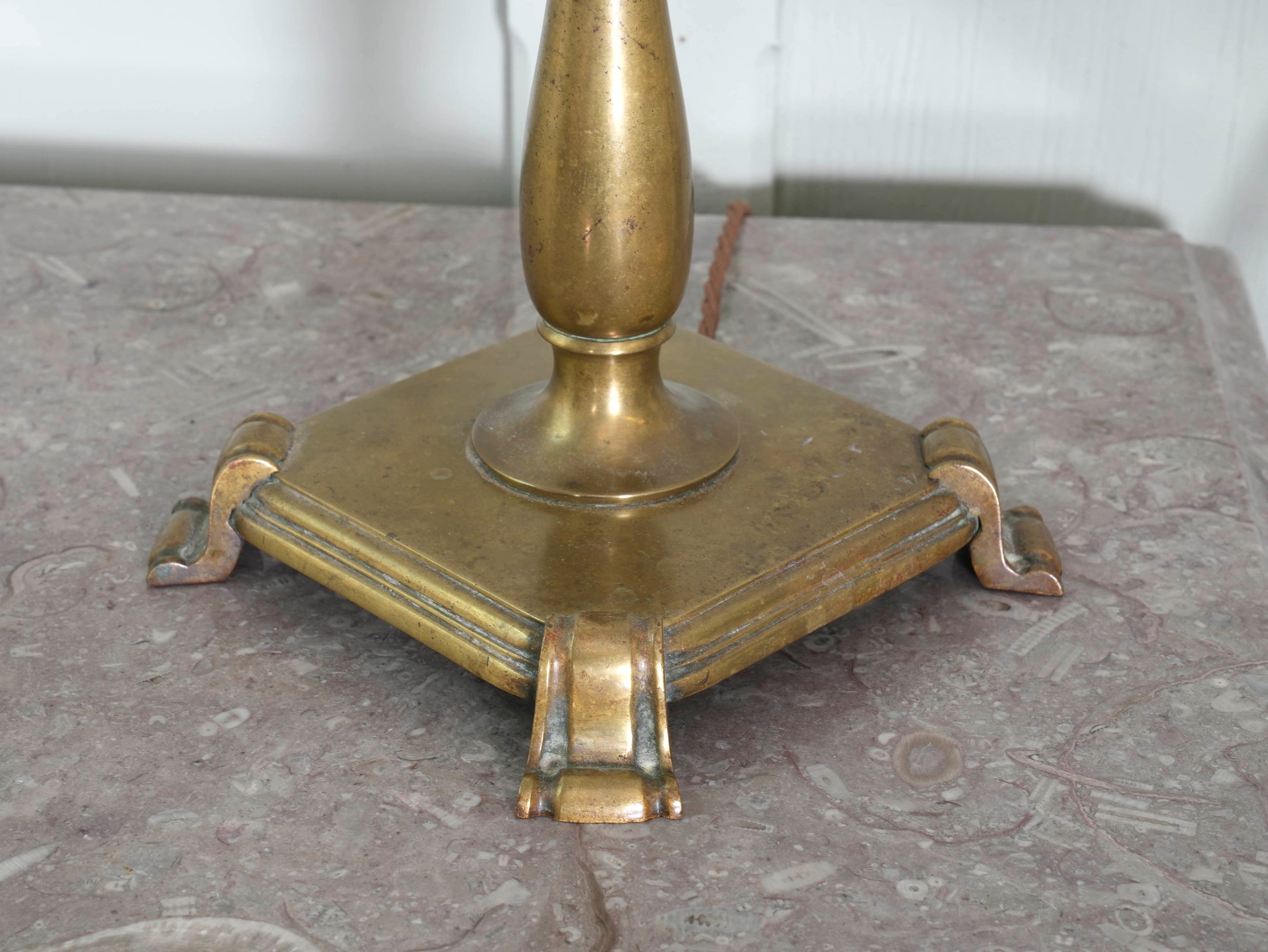 A Brass Baluster Form Table Lamp