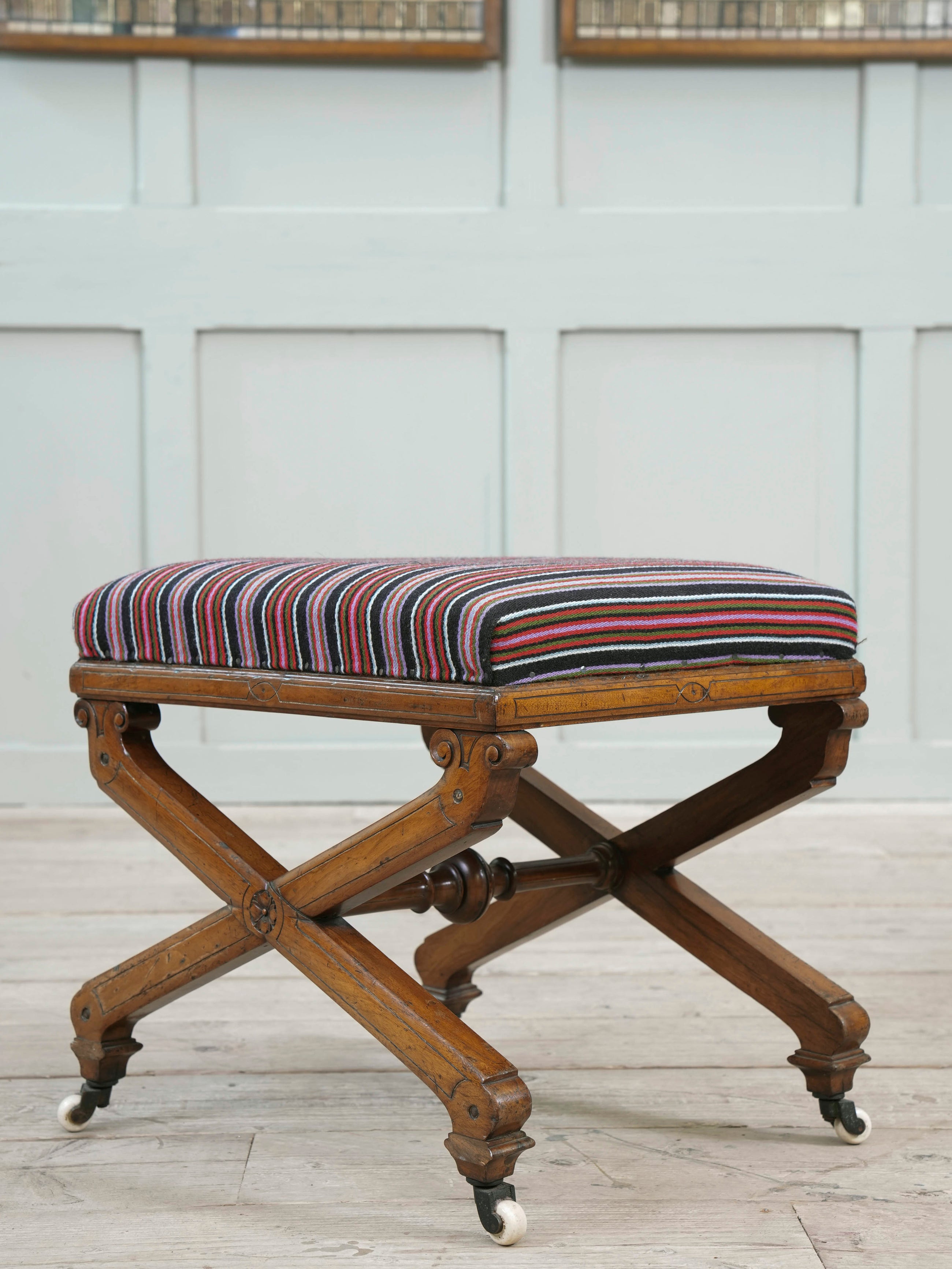 A 19th Century Walnut X Frame Stool