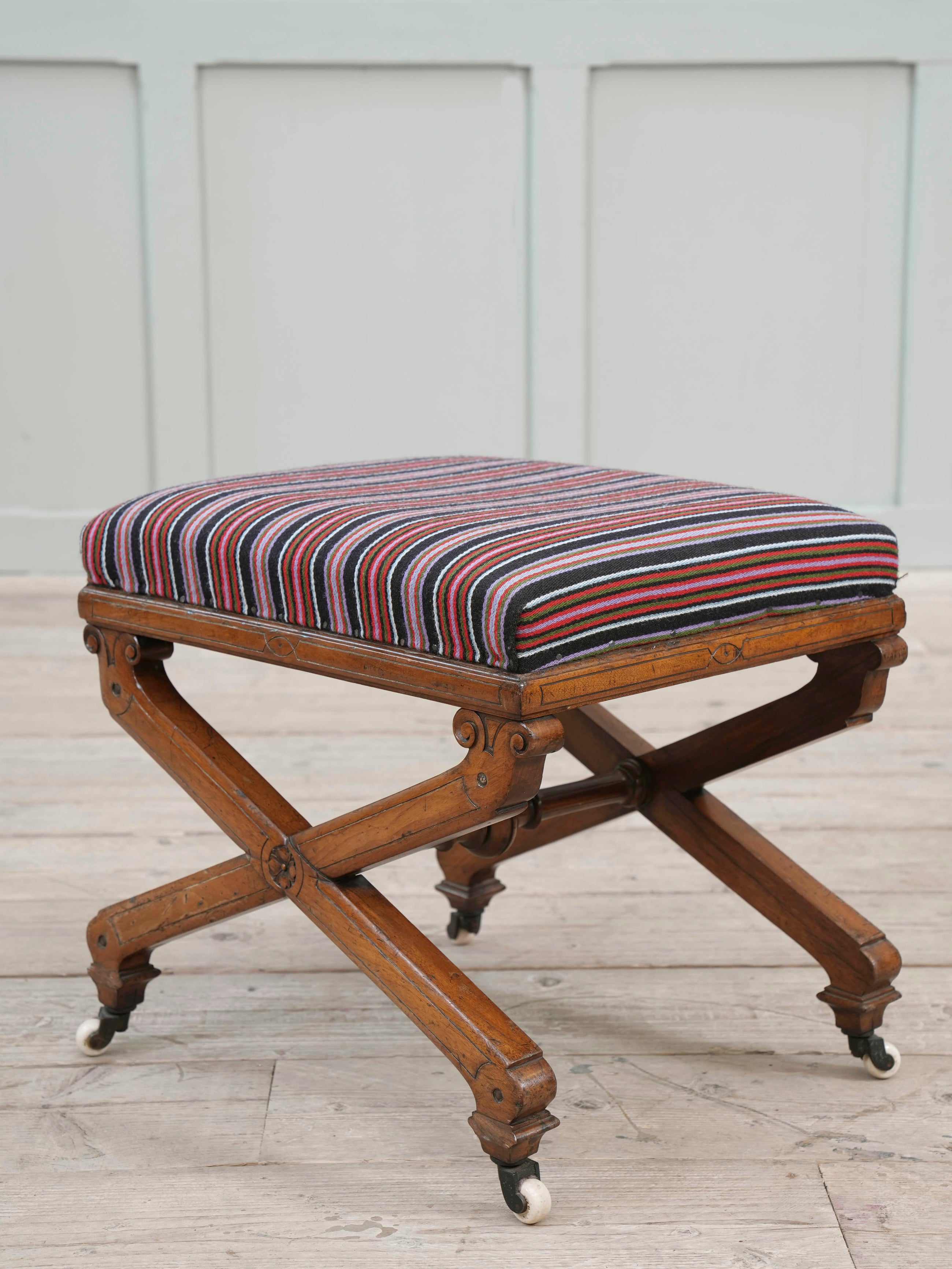 A 19th Century Walnut X Frame Stool
