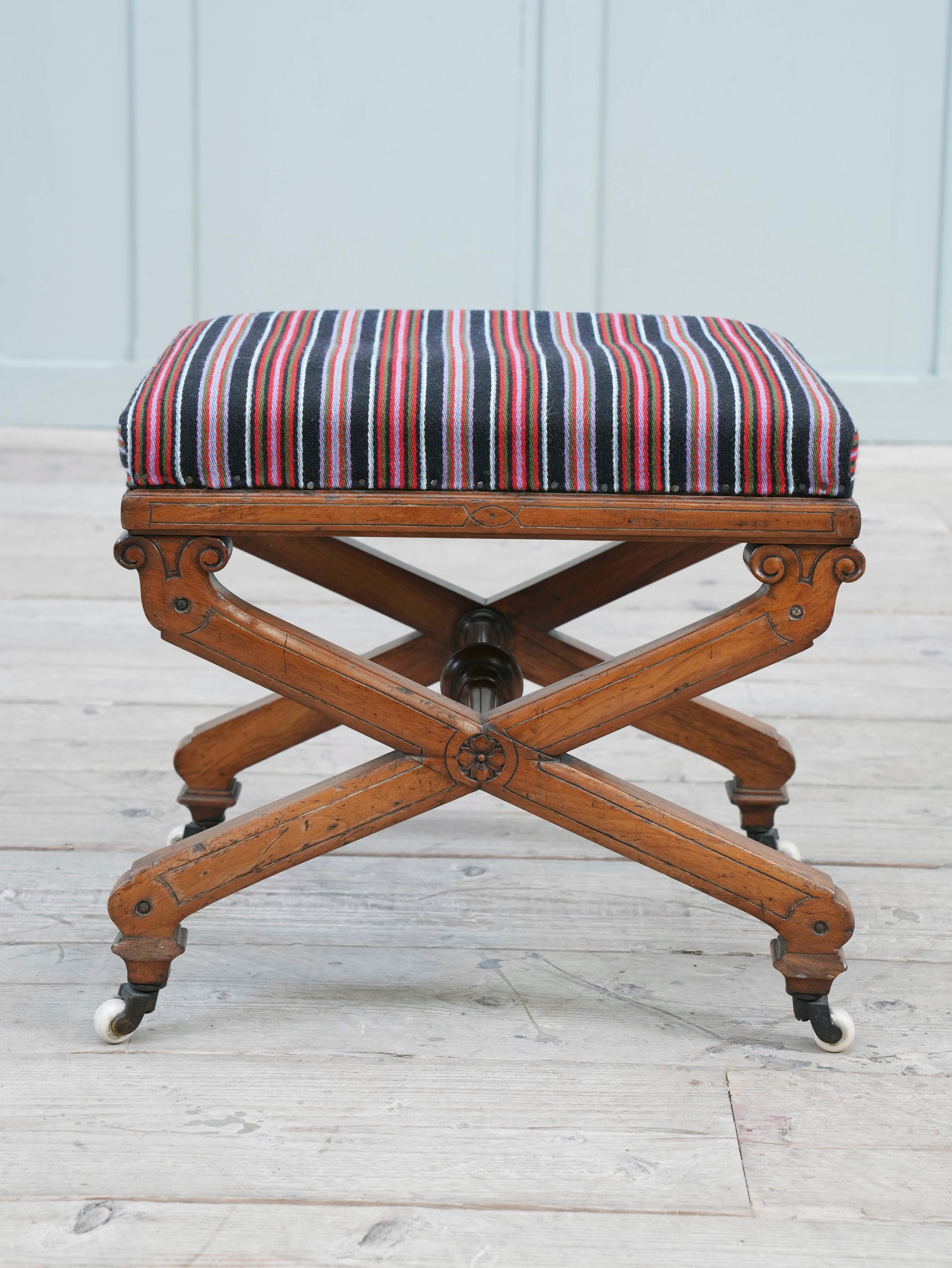 A 19th Century Walnut X Frame Stool