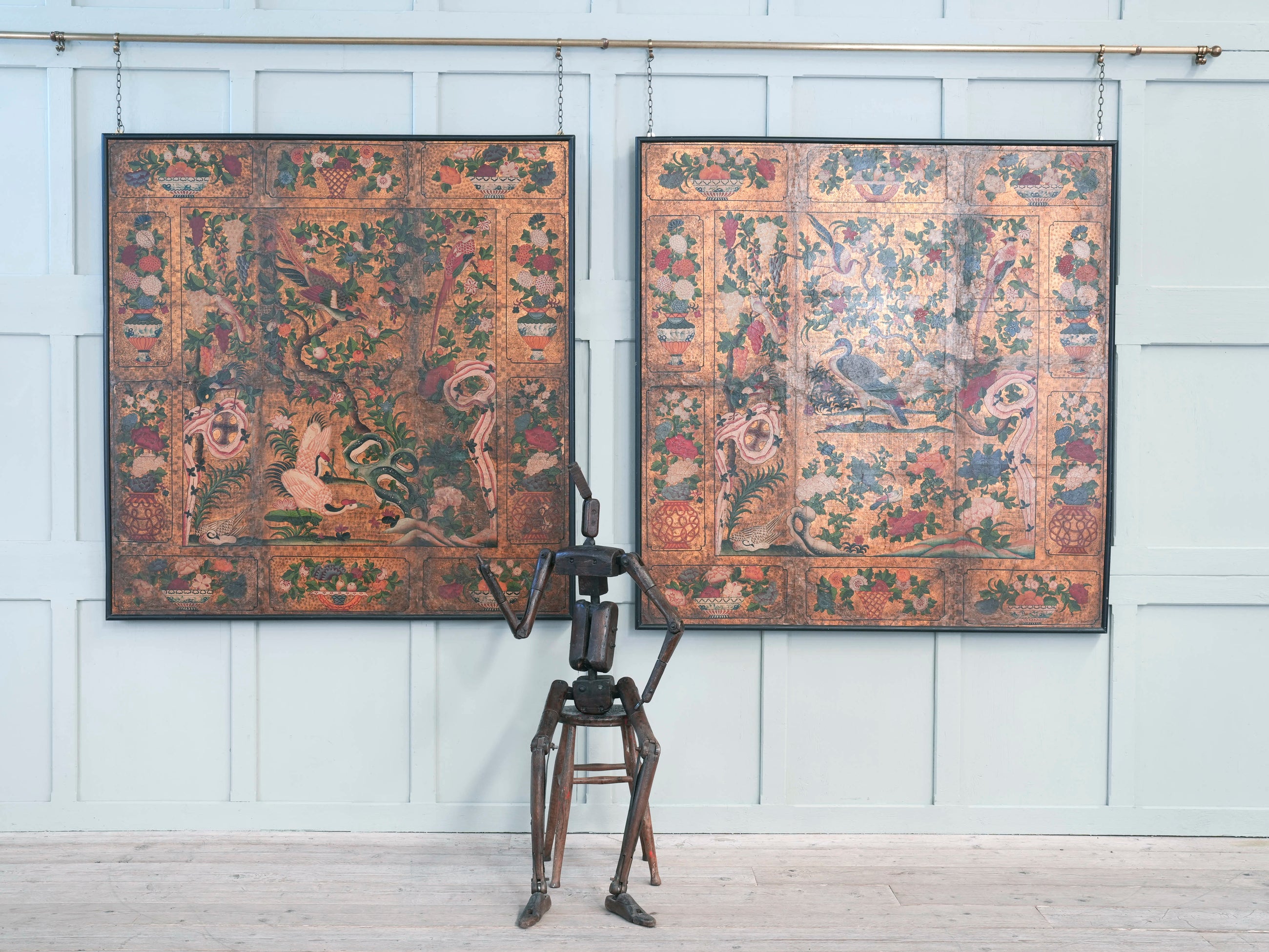 A Pair of Early 18th Century “Japanese” Leather Panels