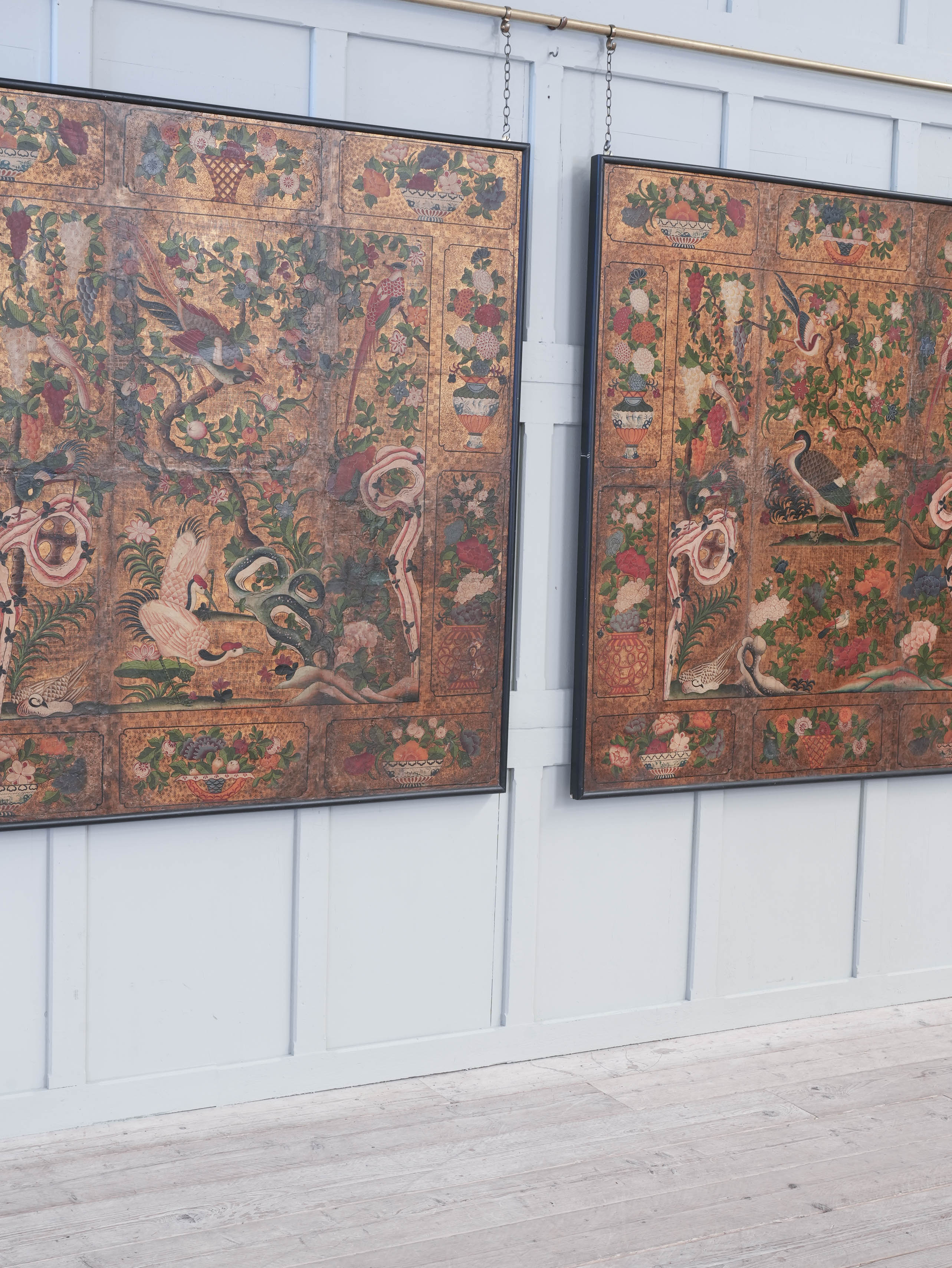 A Pair of Early 18th Century “Japanese” Leather Panels