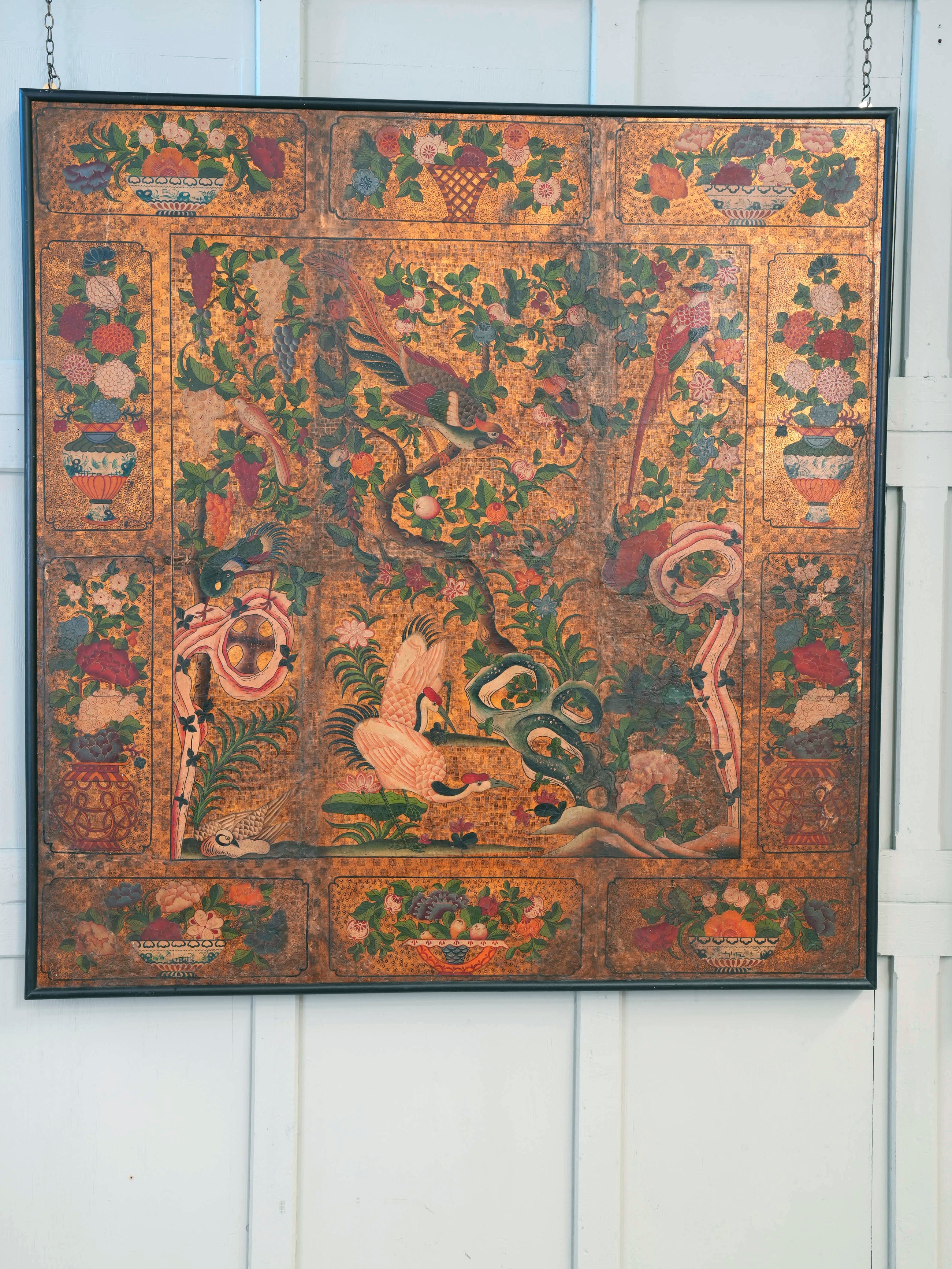 A Pair of Early 18th Century “Japanese” Leather Panels