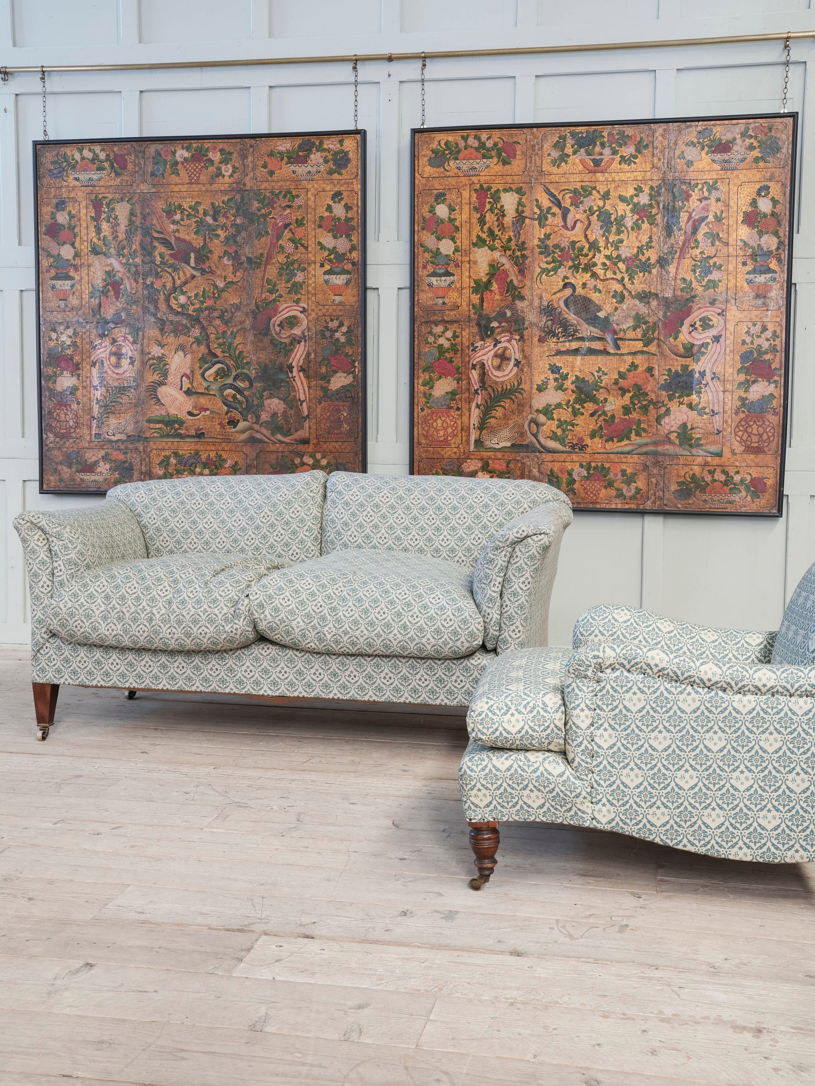 A Pair of Early 18th Century “Japanese” Leather Panels