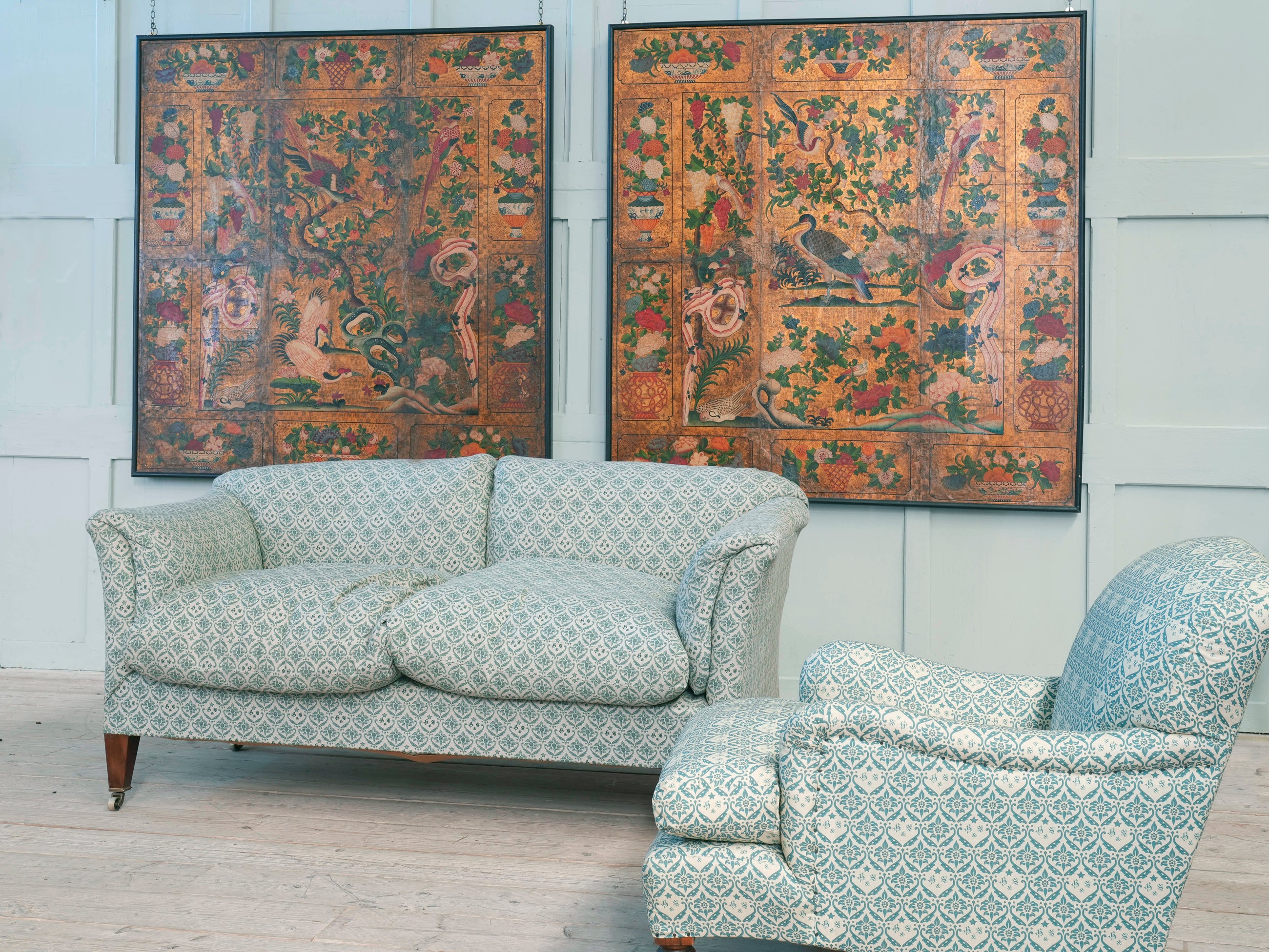 A Pair of Early 18th Century “Japanese” Leather Panels