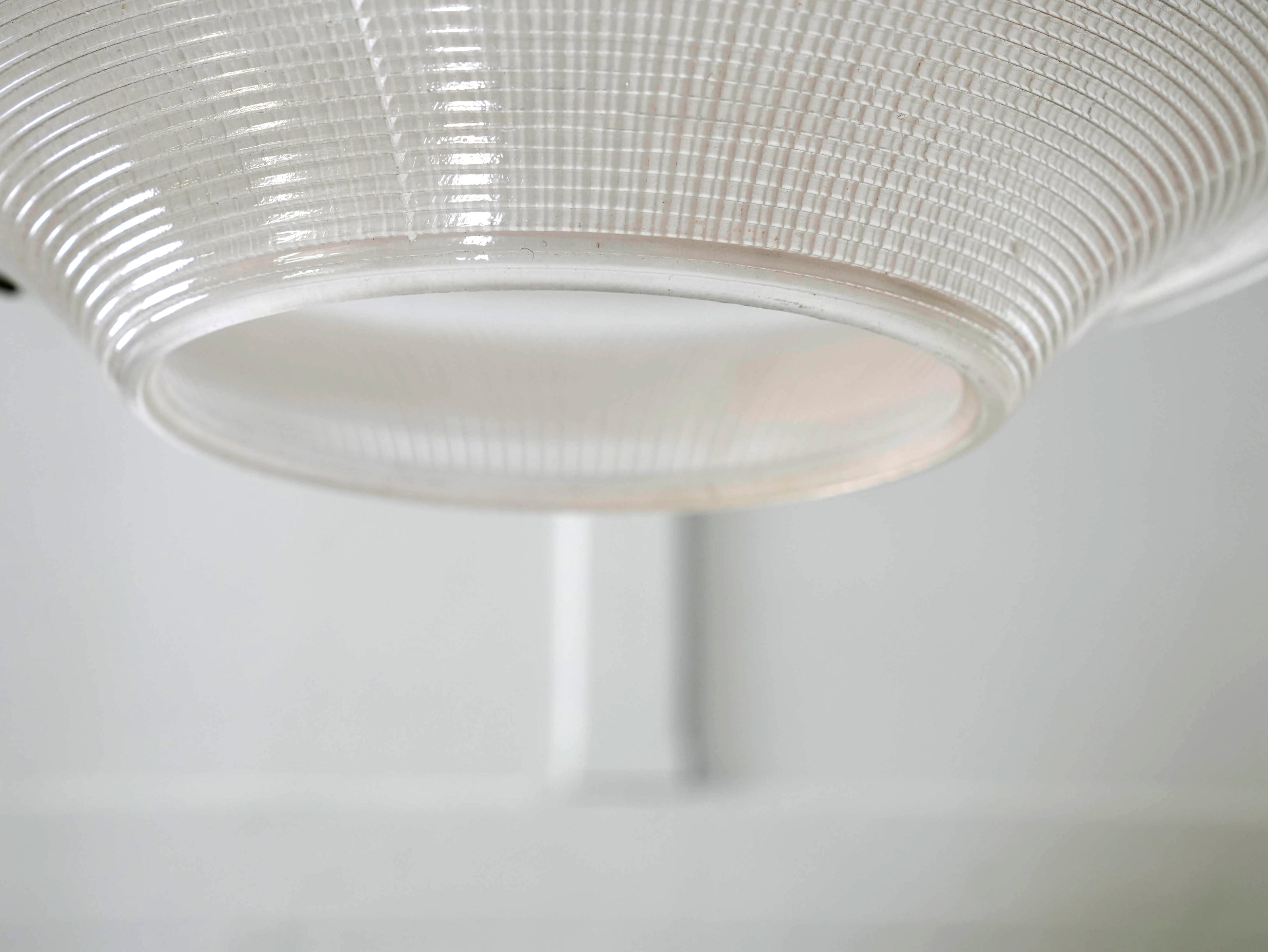 A Large Holophane Prismatic Glass Pendant Light