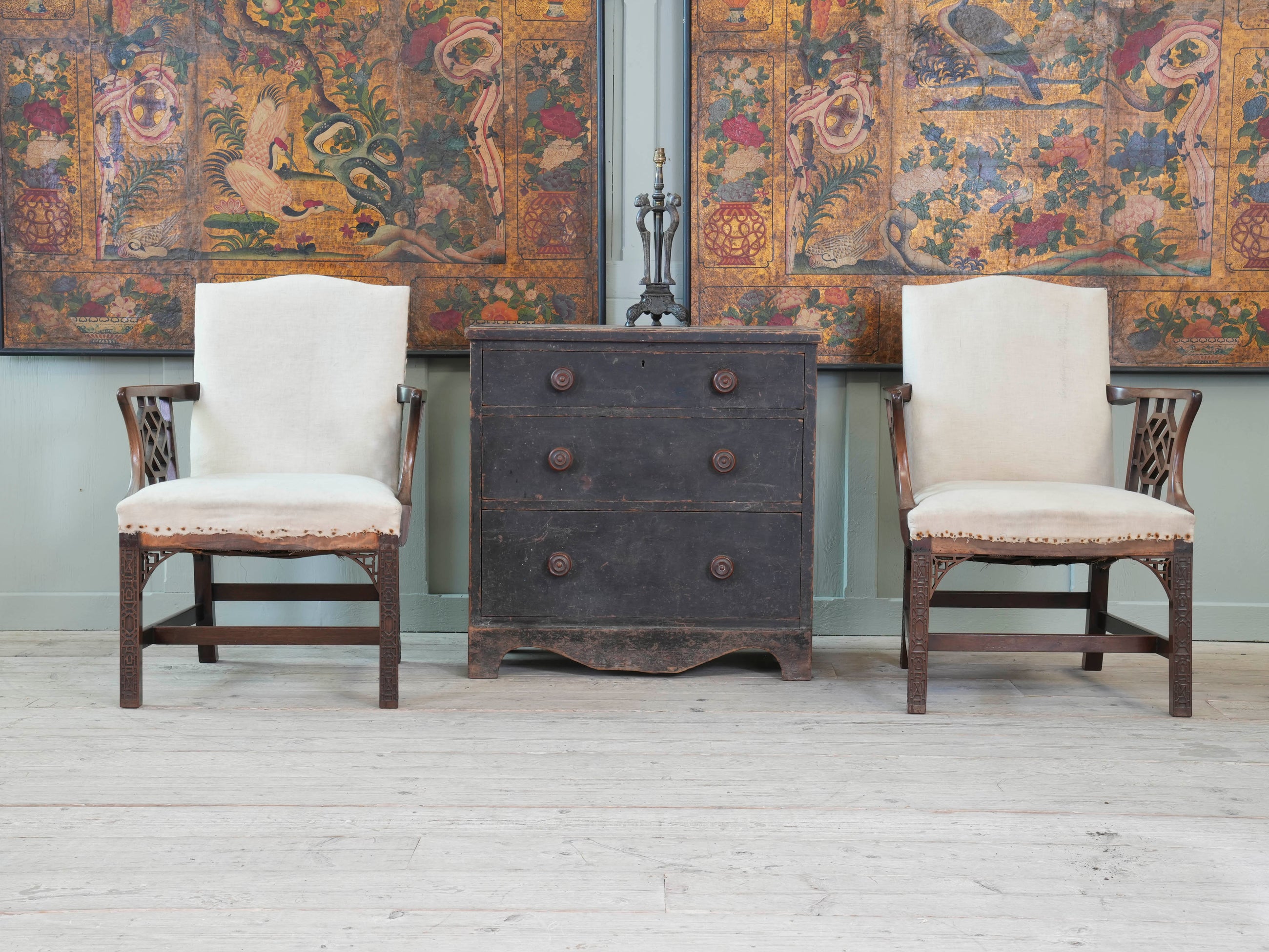 A Pair of Marsh-Jones & Cribb Chinese Chippendale Armchairs