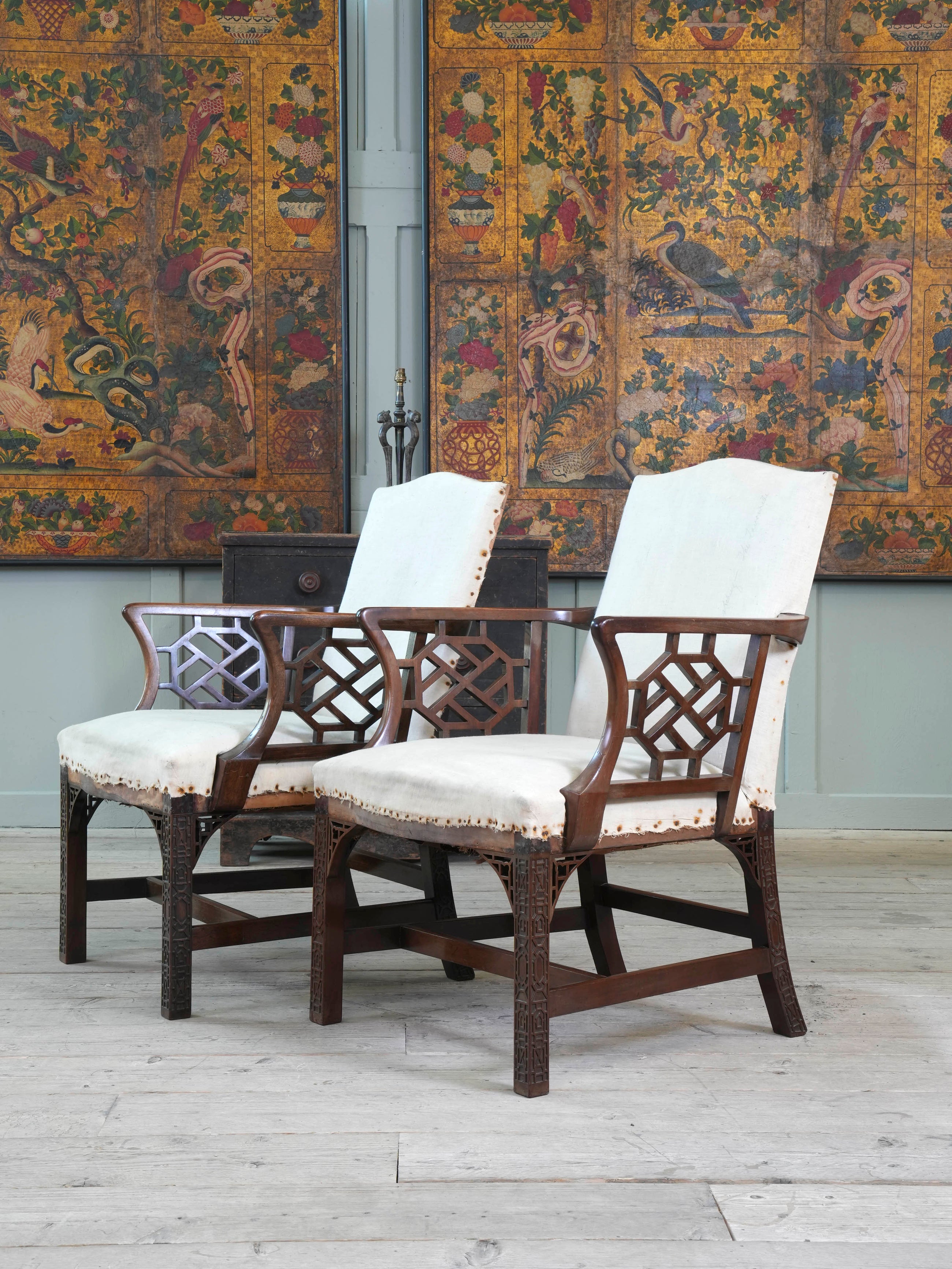 A Pair of Marsh-Jones & Cribb Chinese Chippendale Armchairs