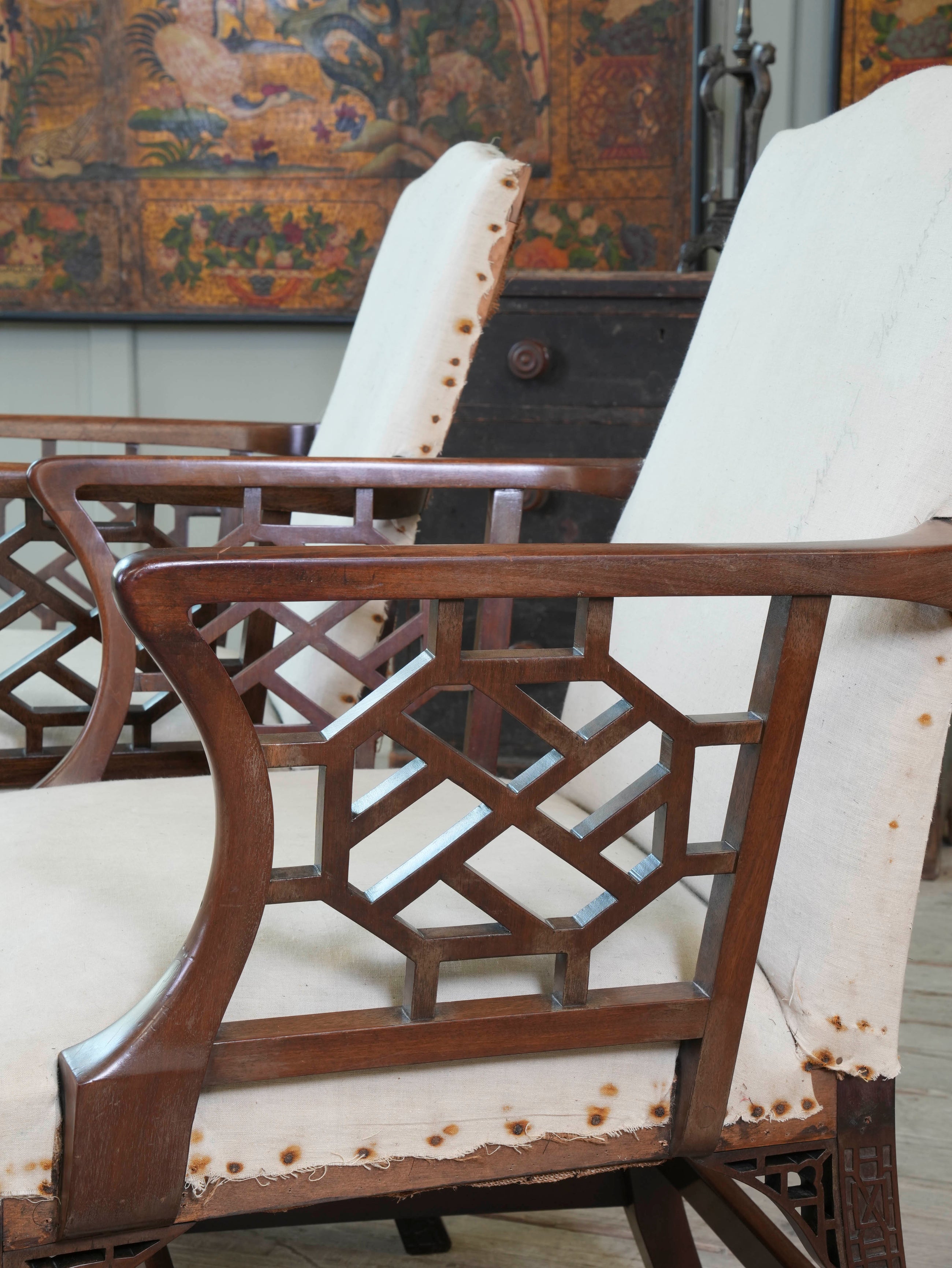 A Pair of Marsh-Jones & Cribb Chinese Chippendale Armchairs
