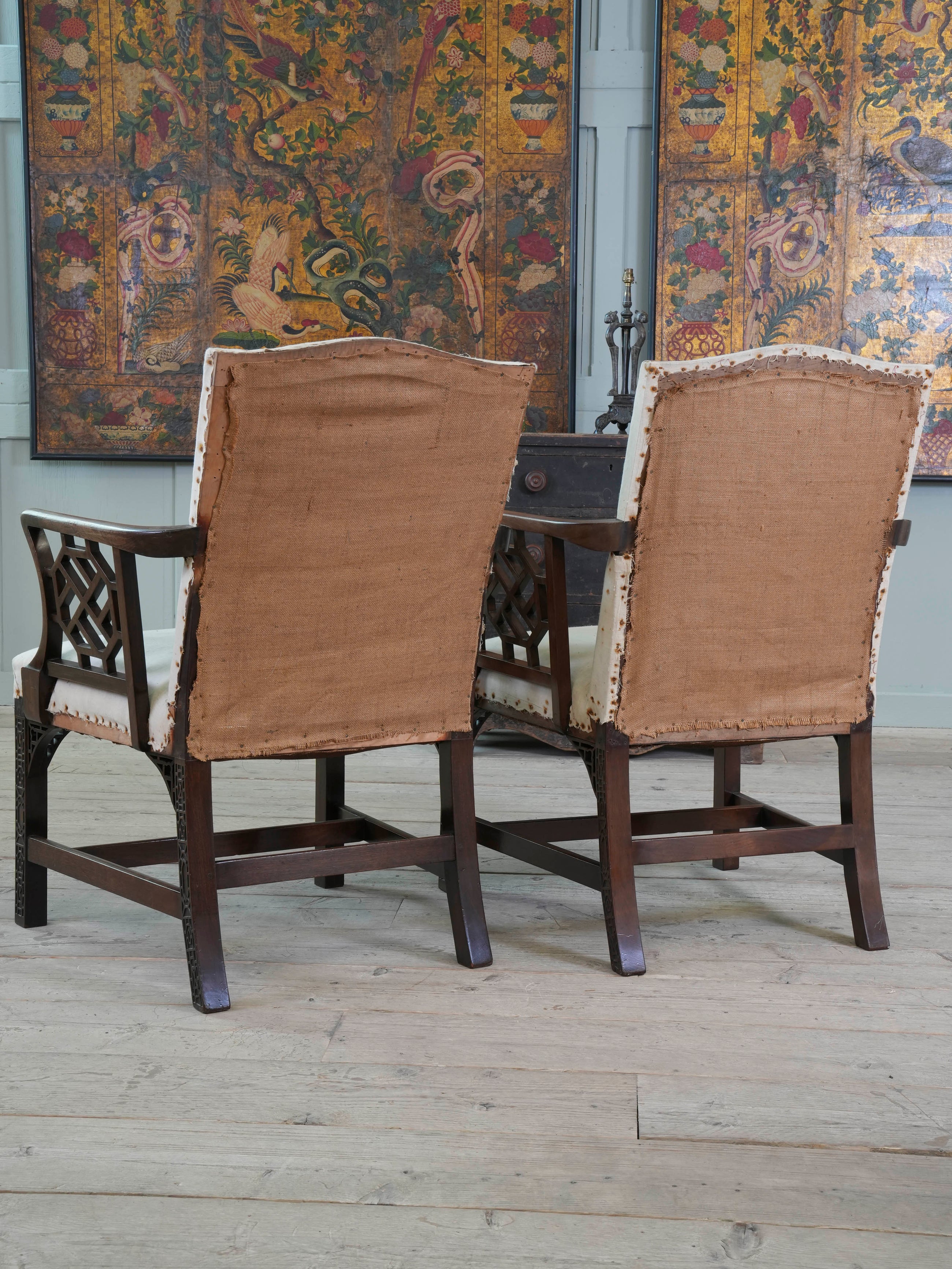 A Pair of Marsh-Jones & Cribb Chinese Chippendale Armchairs