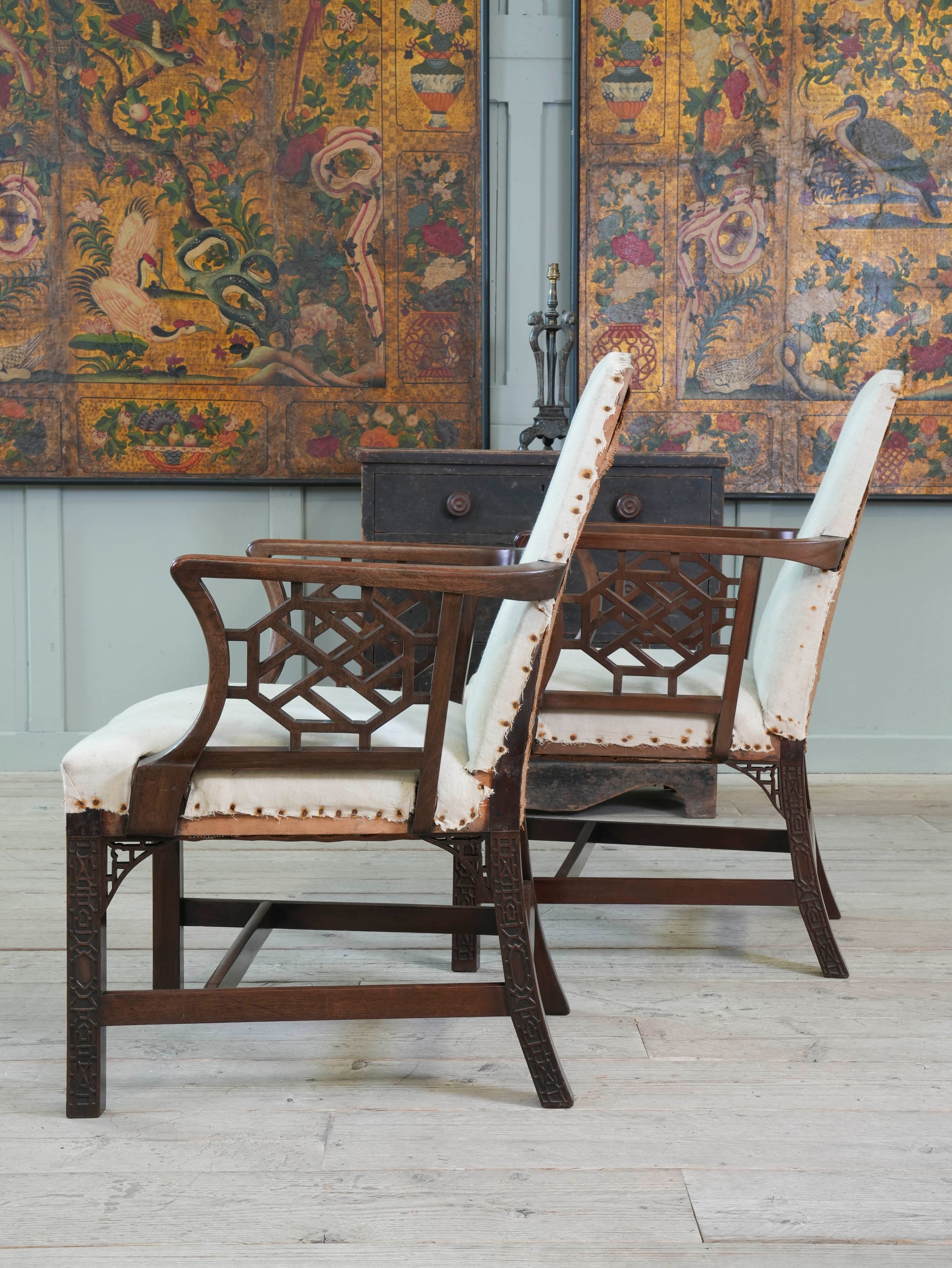 A Pair of Marsh-Jones & Cribb Chinese Chippendale Armchairs