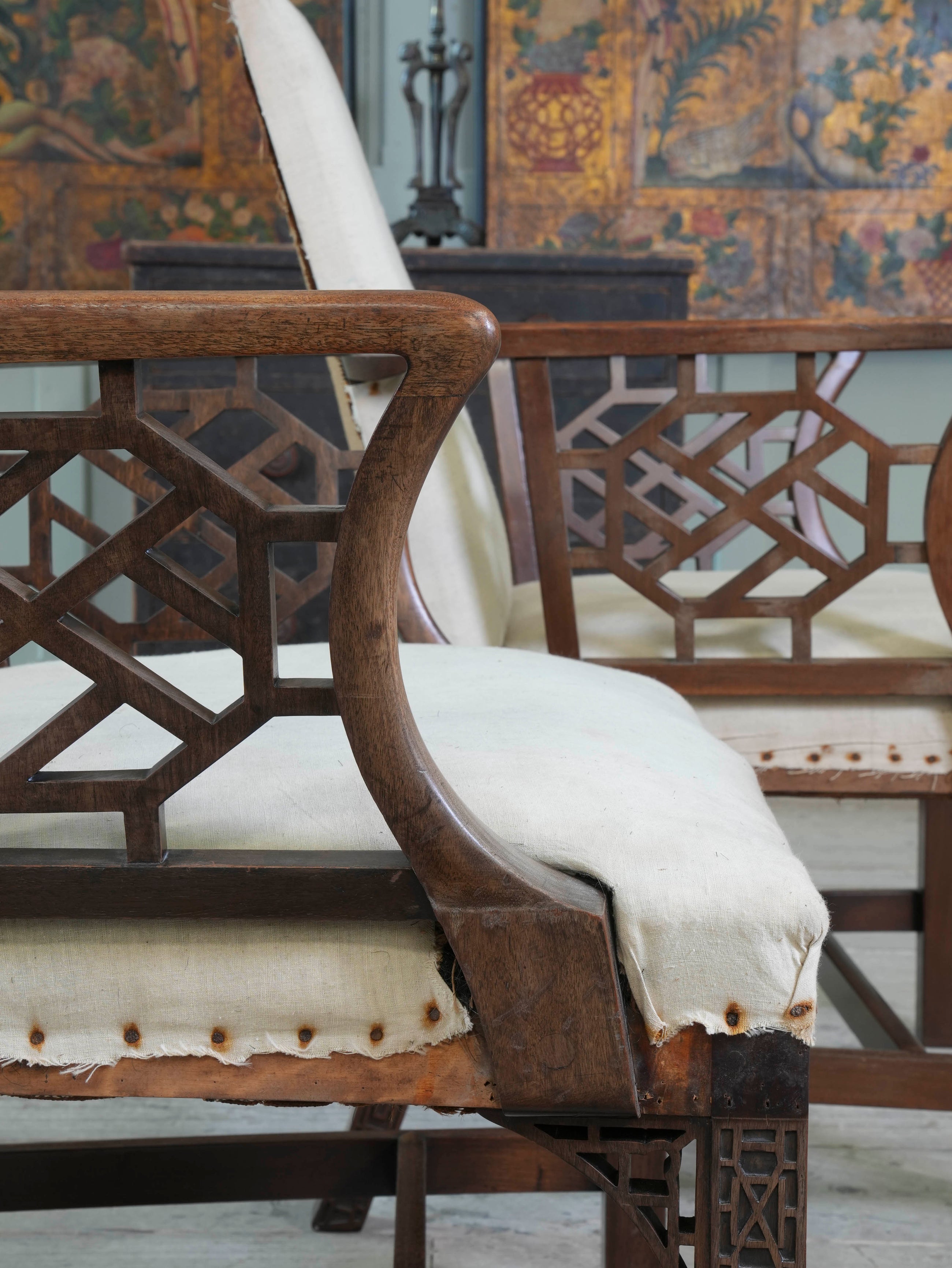 A Pair of Marsh-Jones & Cribb Chinese Chippendale Armchairs