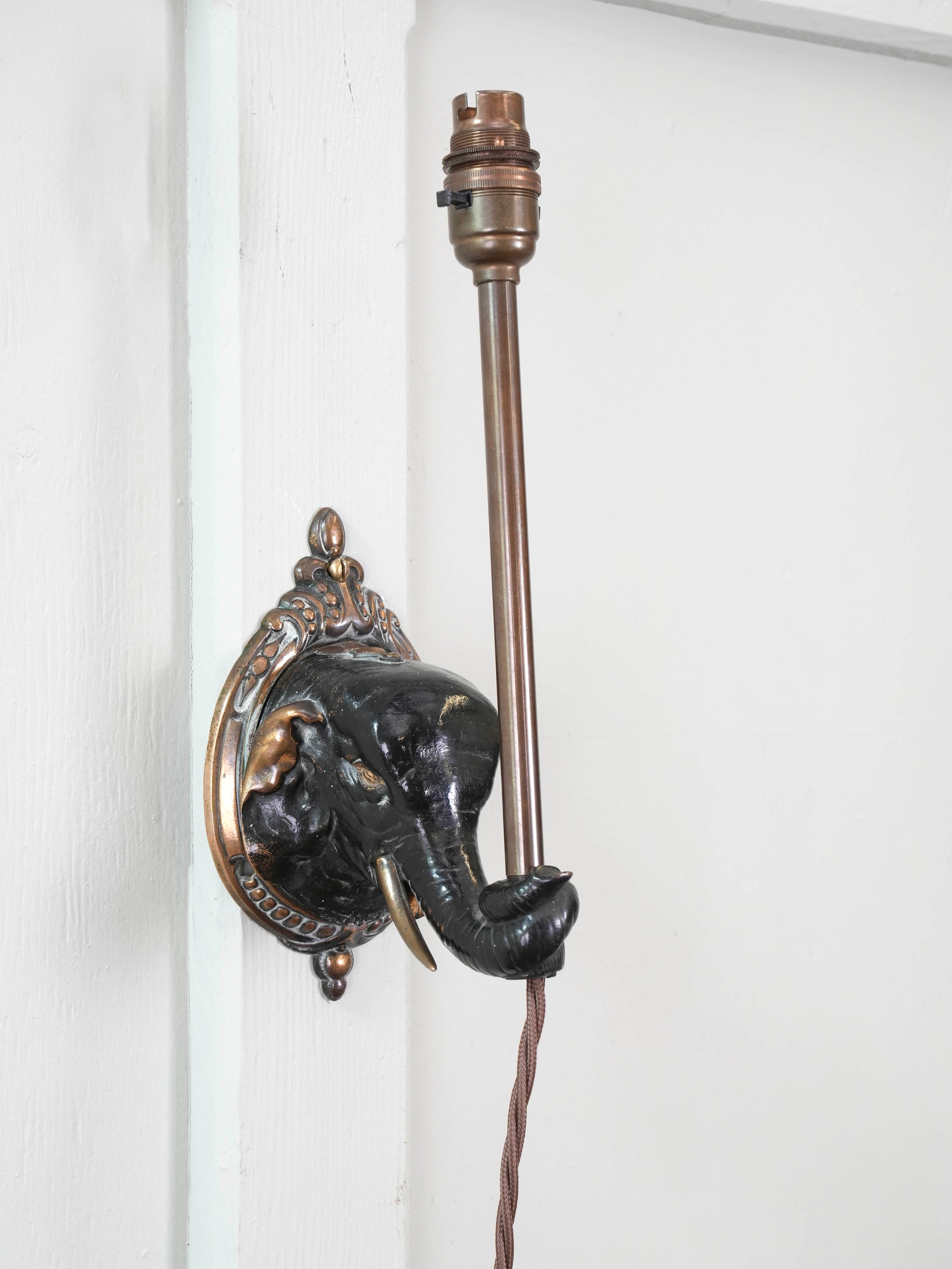 Cold Painted Bronze Elephant Wall Light