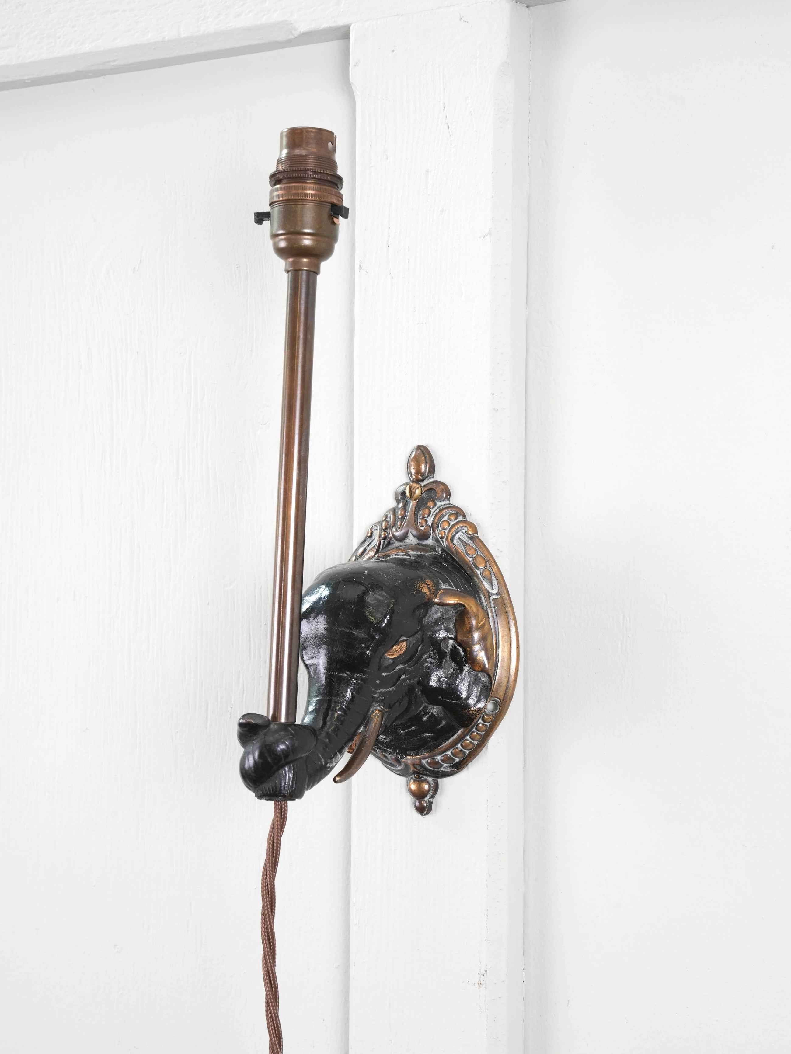 Cold Painted Bronze Elephant Wall Light