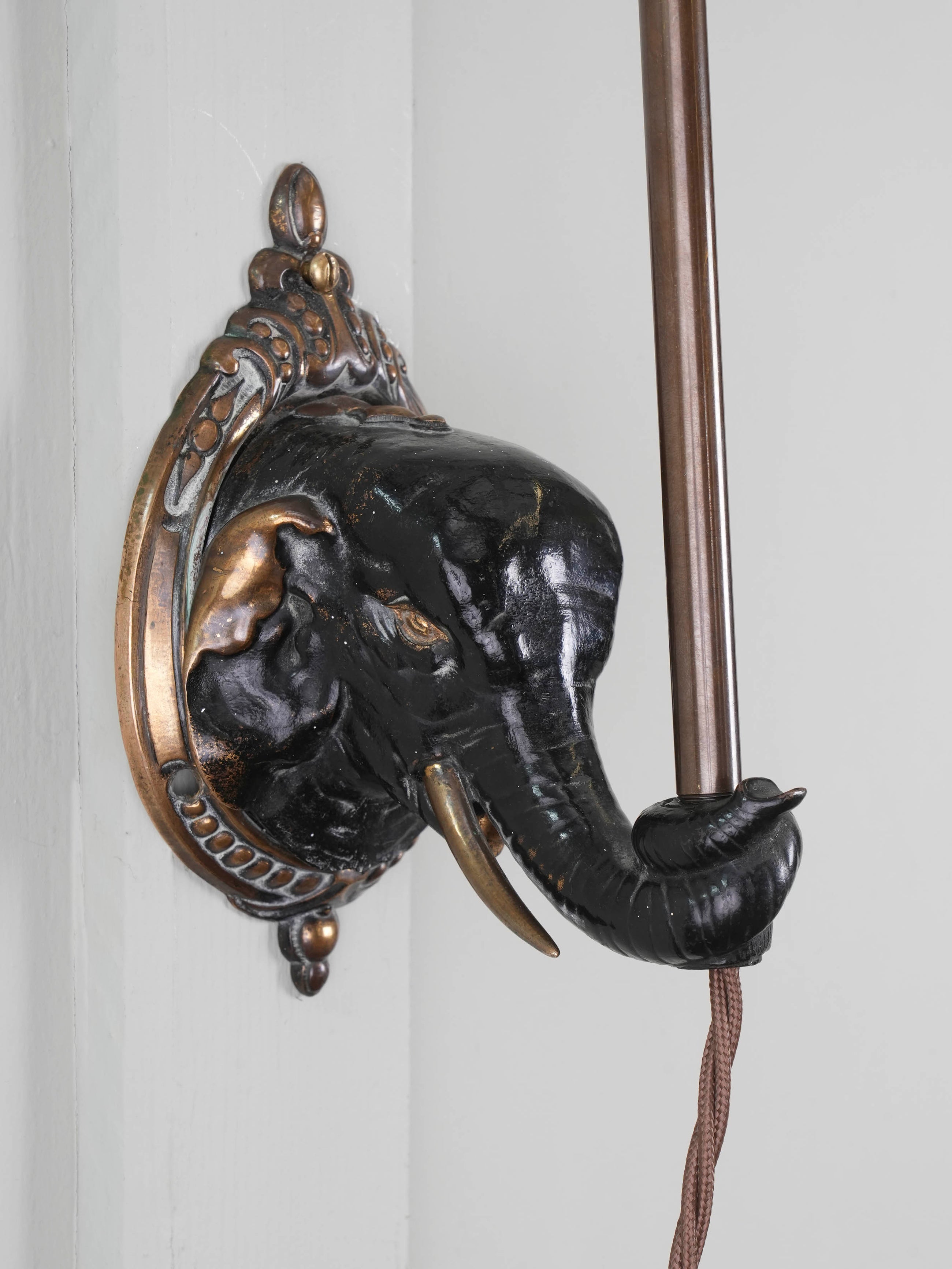 Cold Painted Bronze Elephant Wall Light
