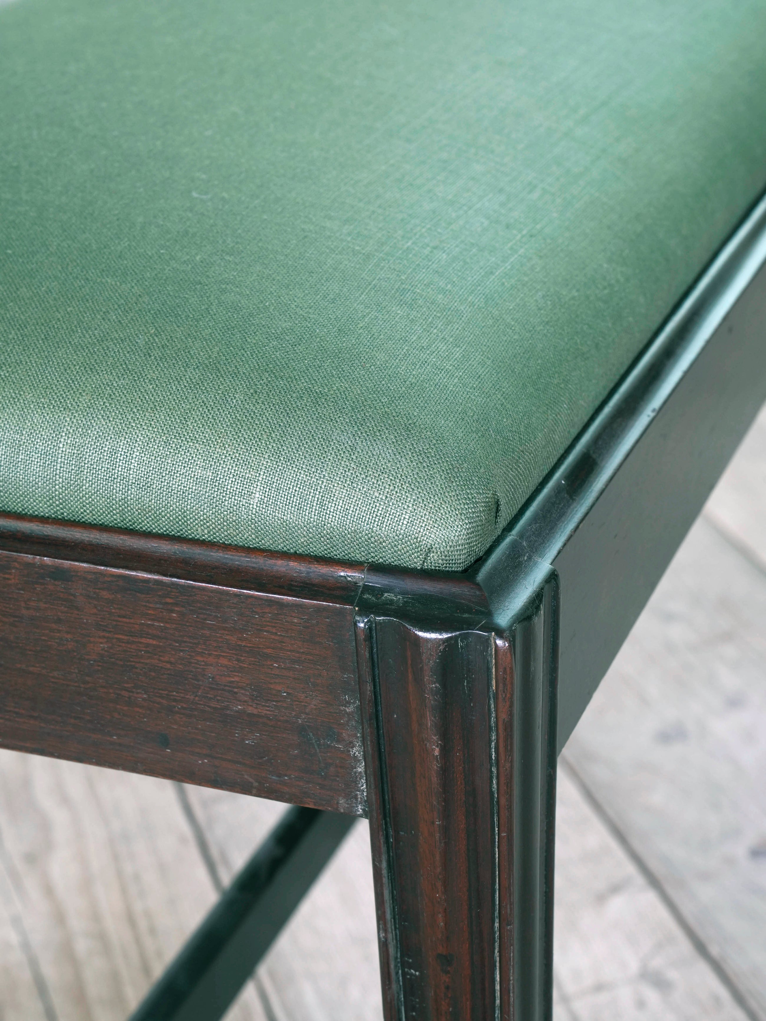 Two George III Upholstered Mahogany Stools