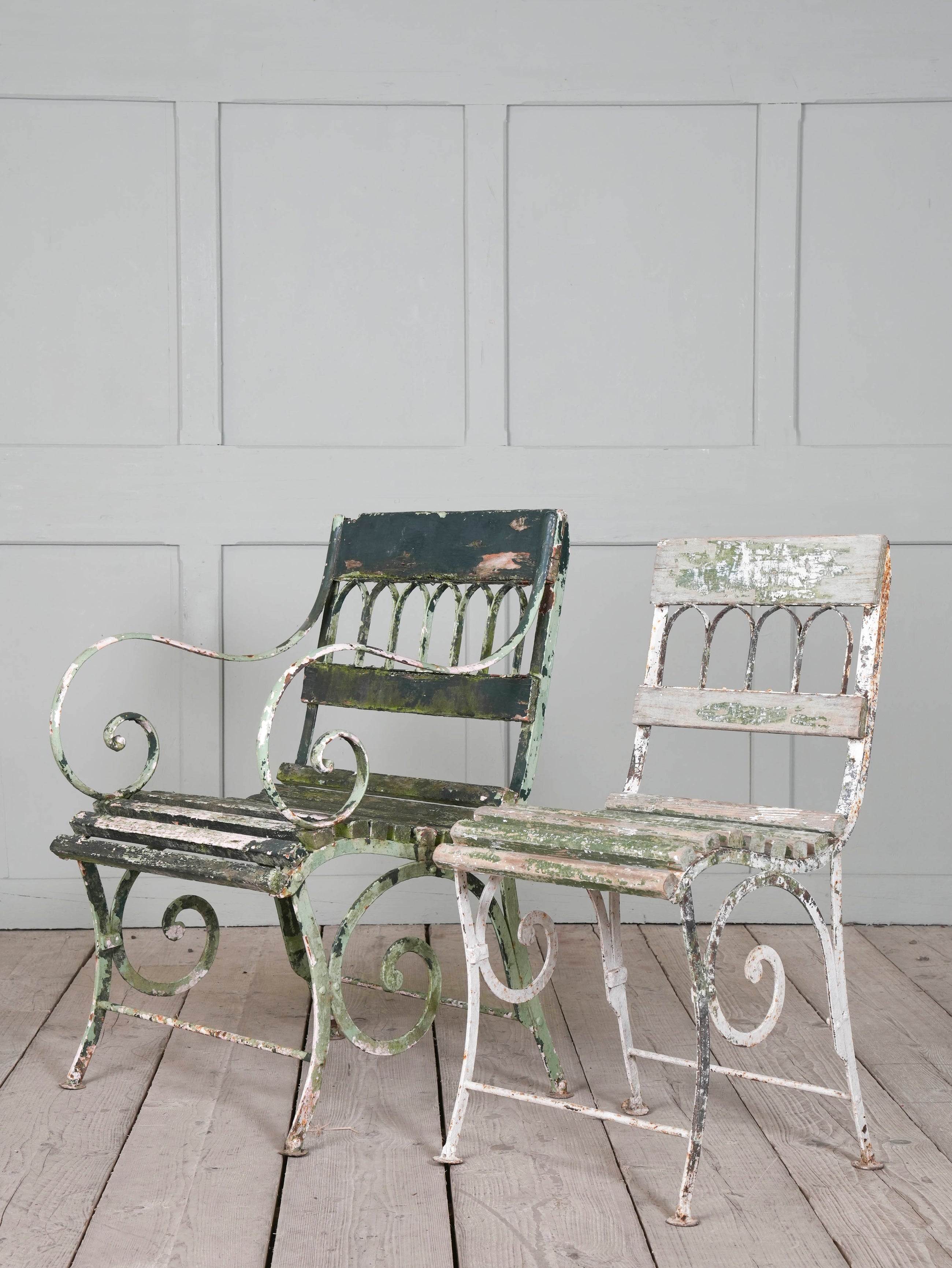 Two Wrought Iron Garden Chairs