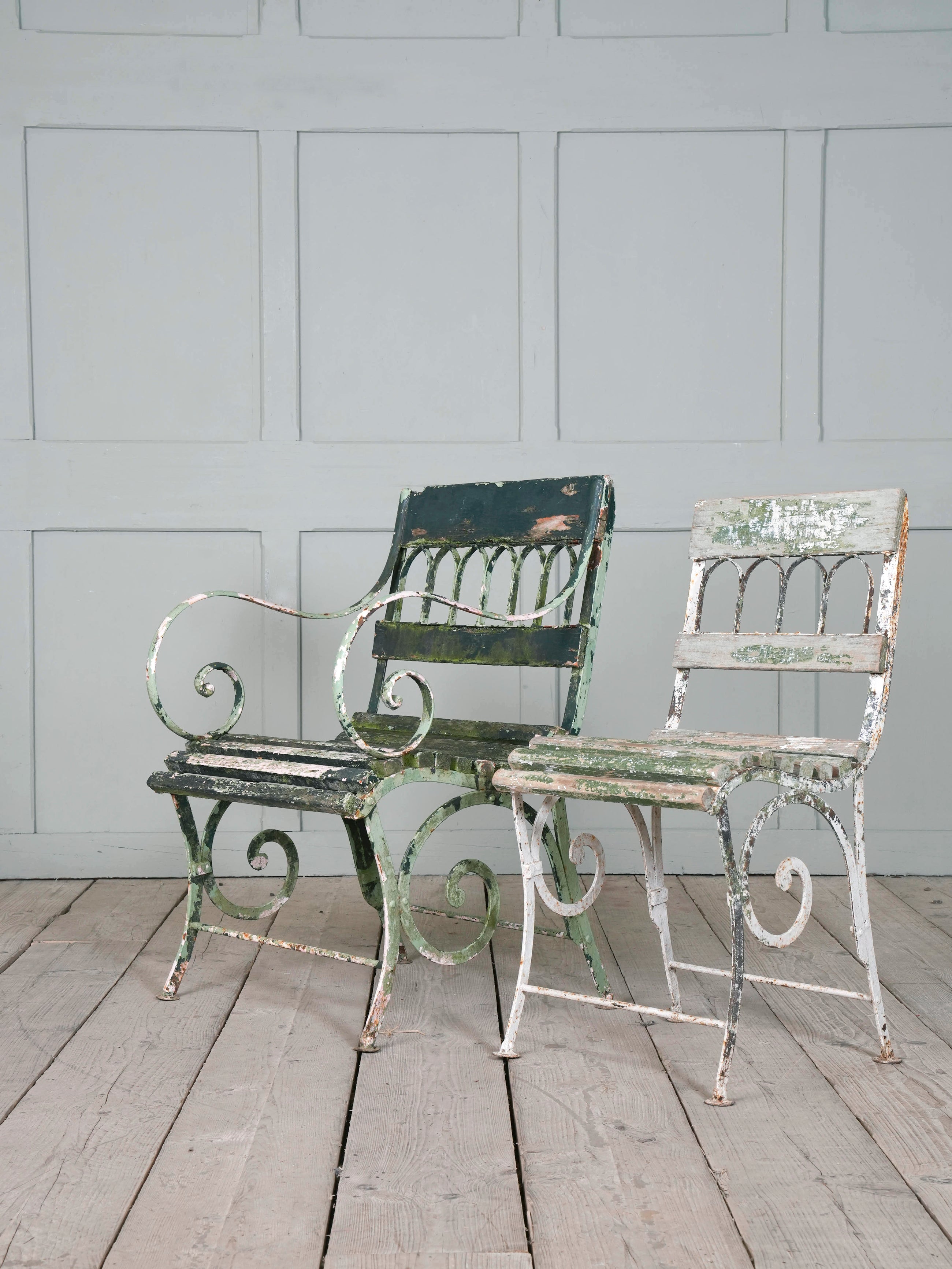 Two Wrought Iron Garden Chairs
