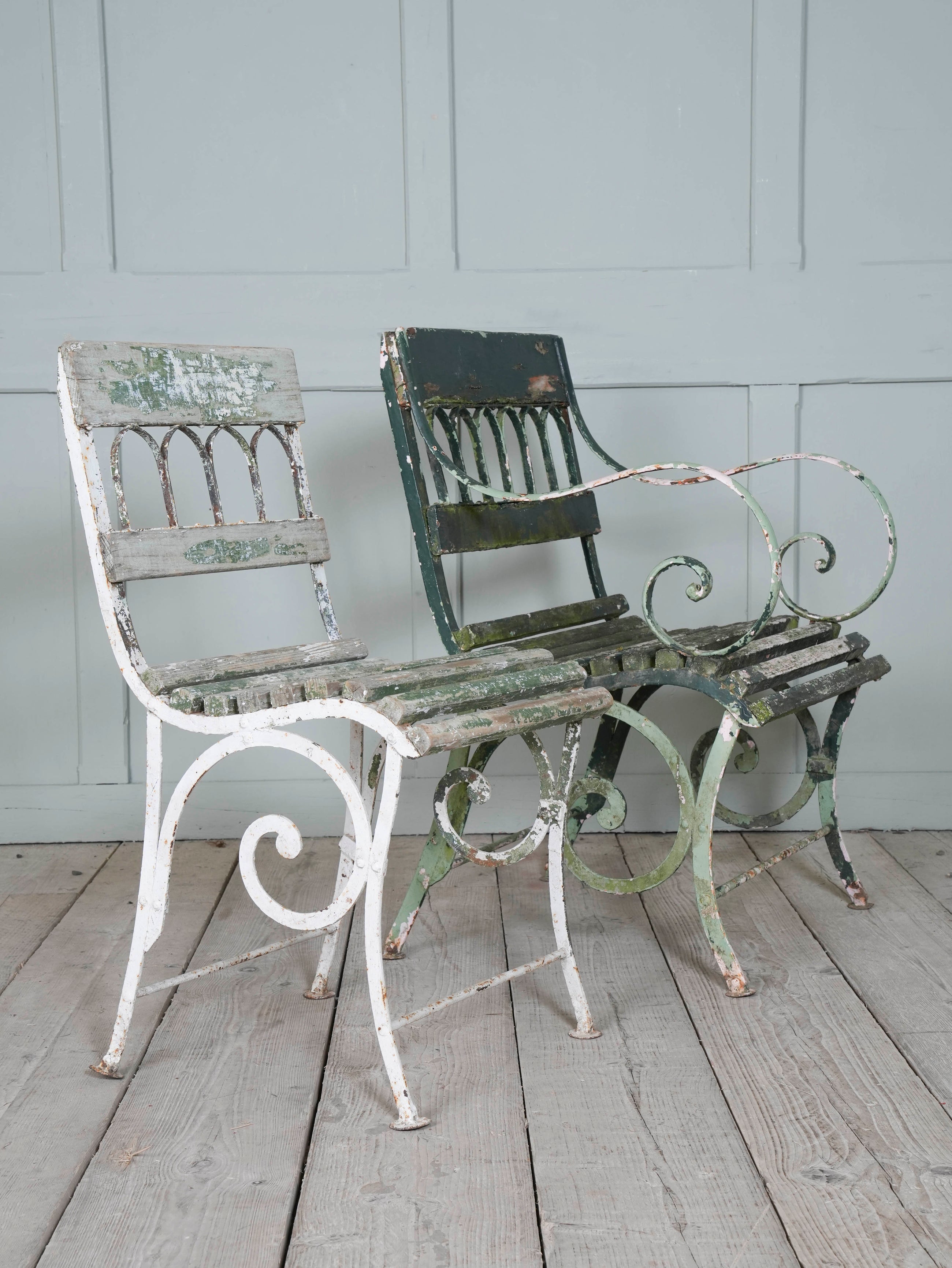 Two Wrought Iron Garden Chairs