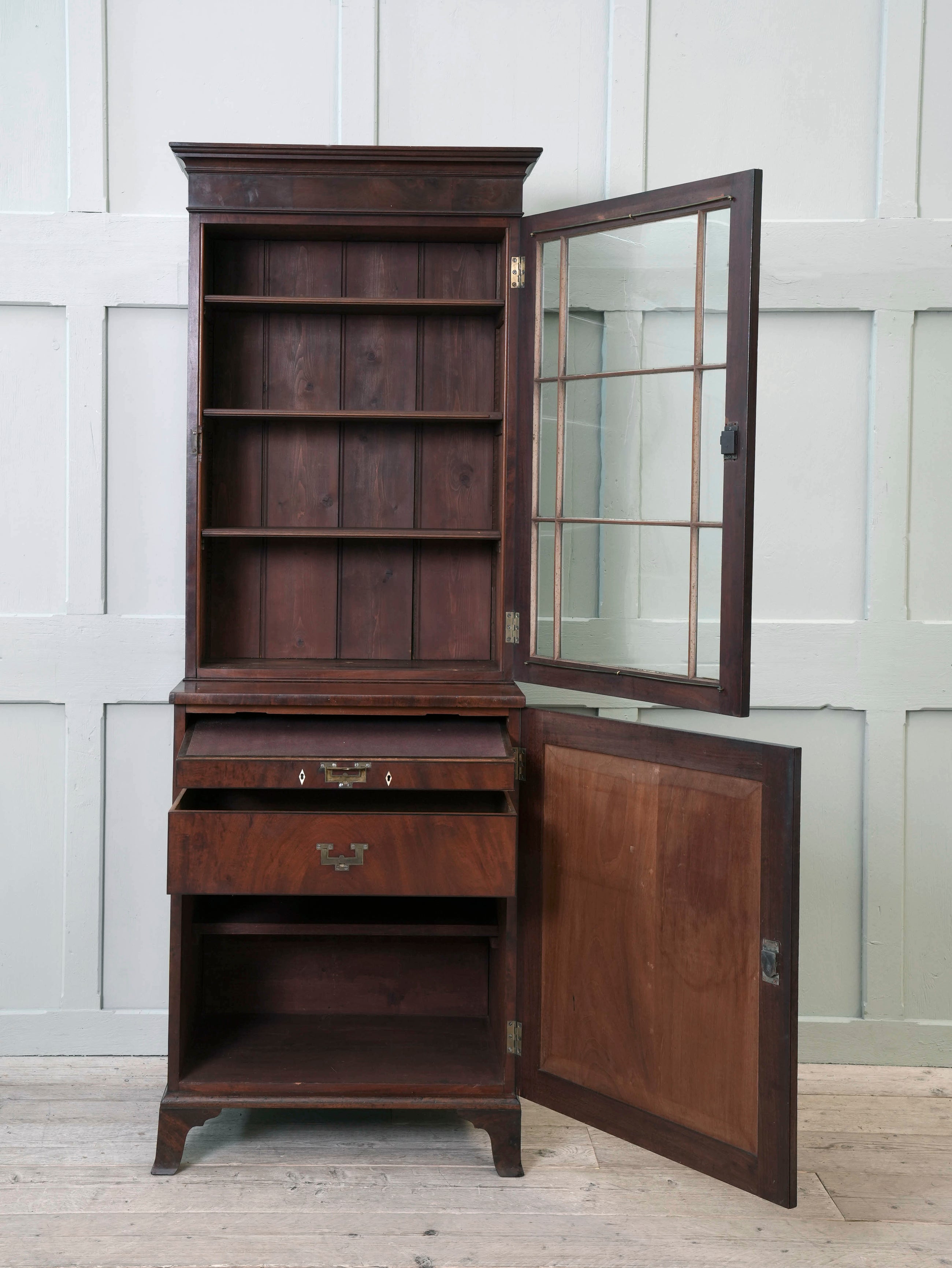 A William IV Mahogany Bureau Bookcase