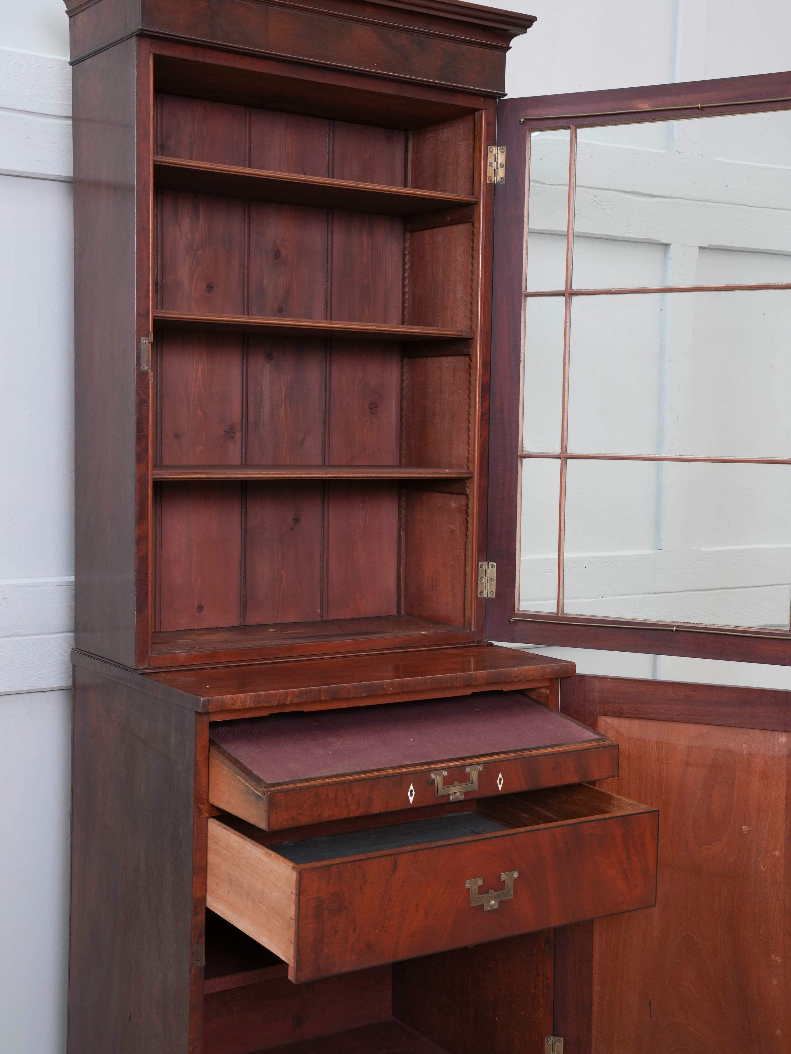 A William IV Mahogany Bureau Bookcase