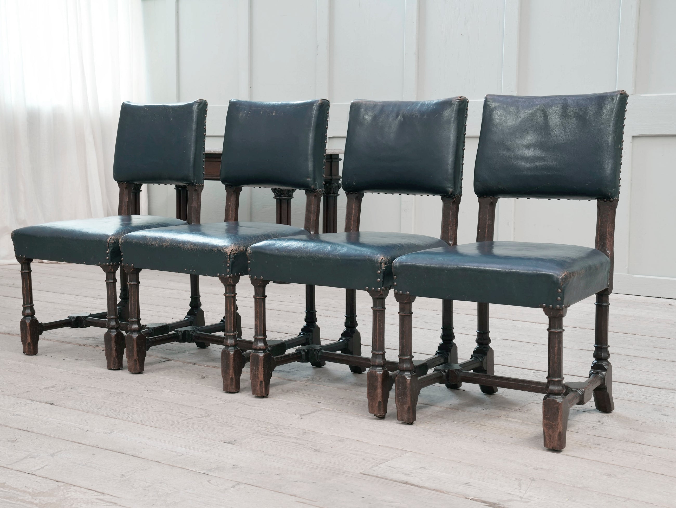 Four Pugin Portcullis Chairs