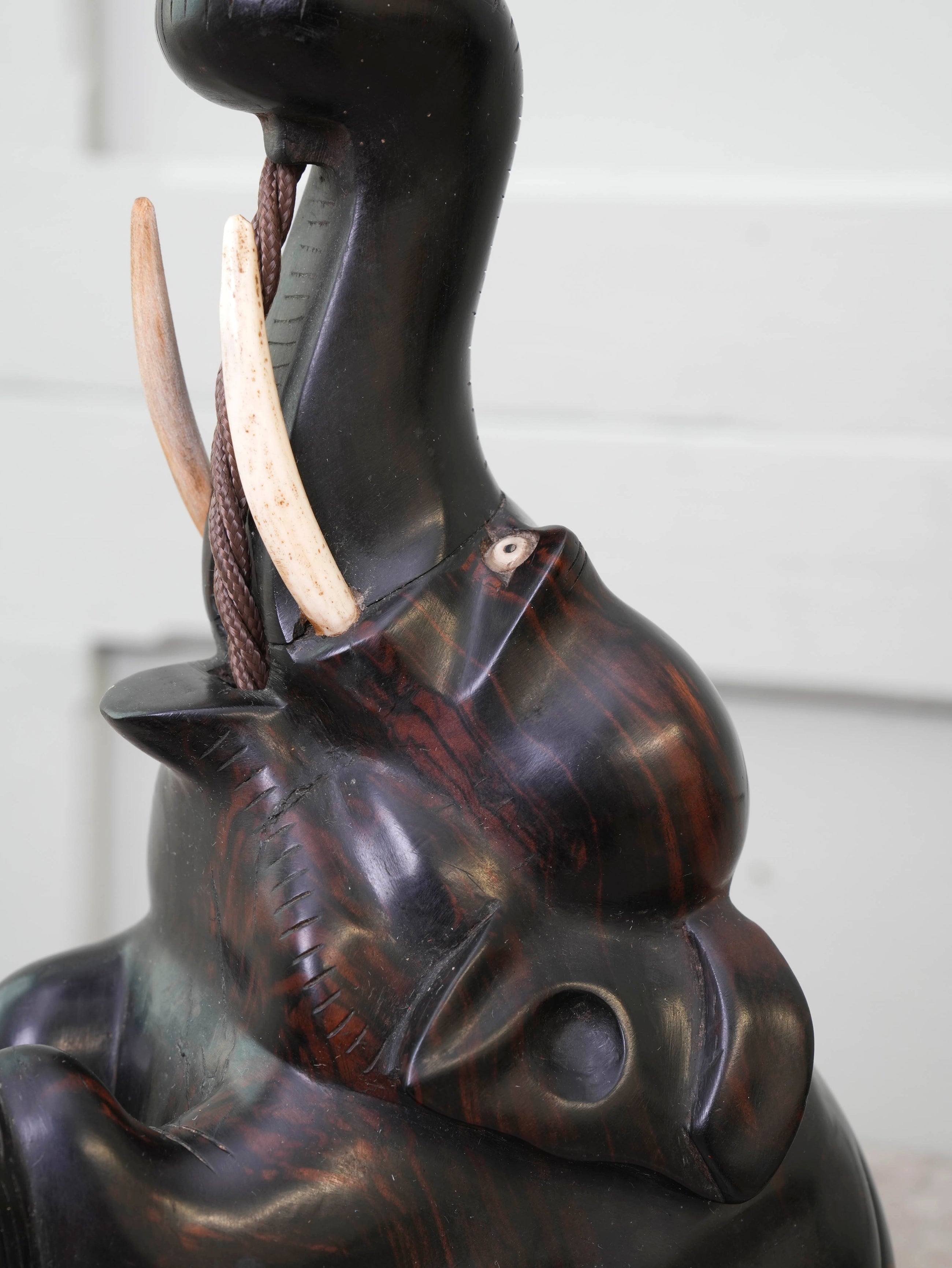 A Rosewood Elephant Lamp