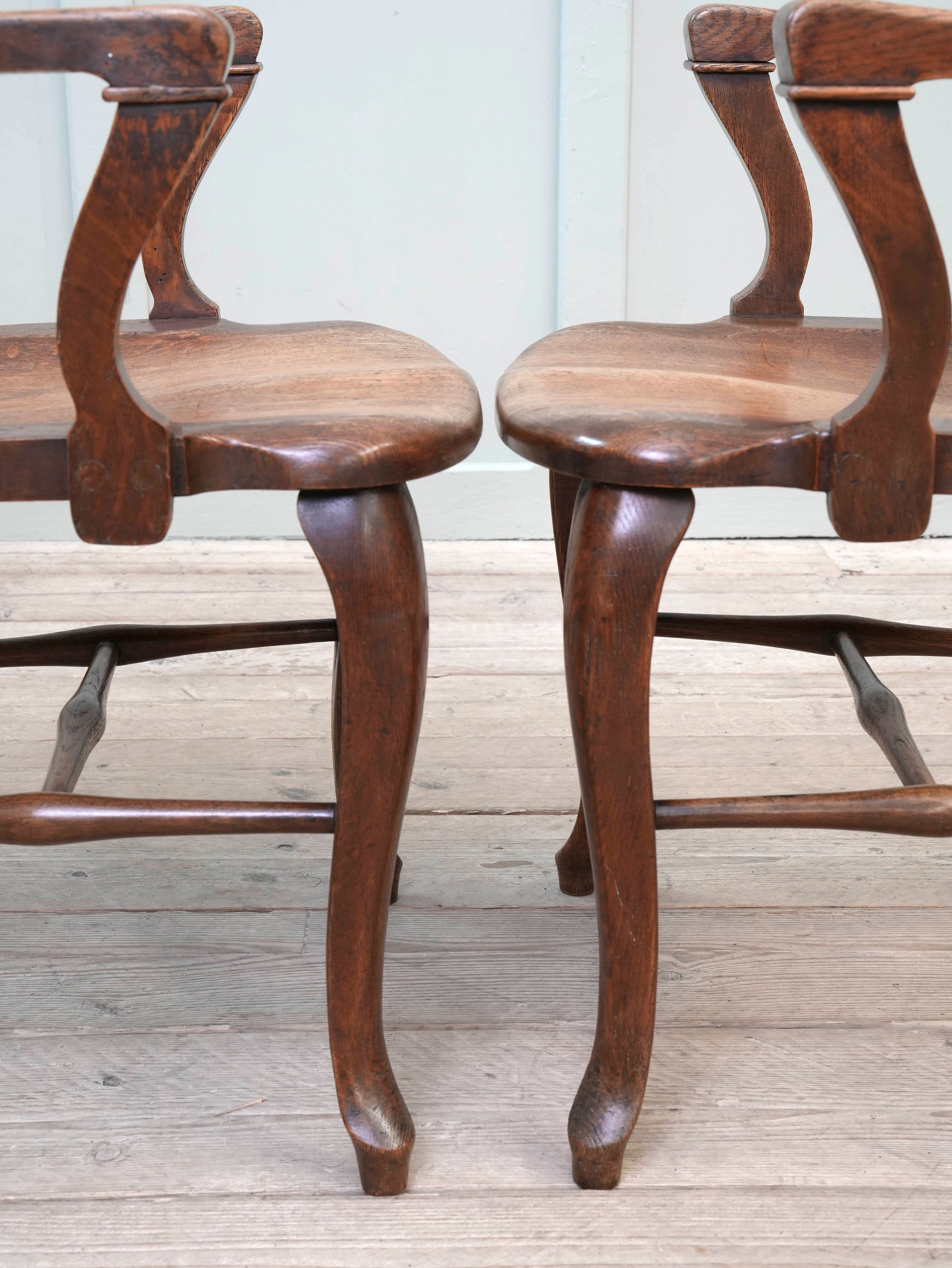 A Pair of 1920s Oak Desk Chairs