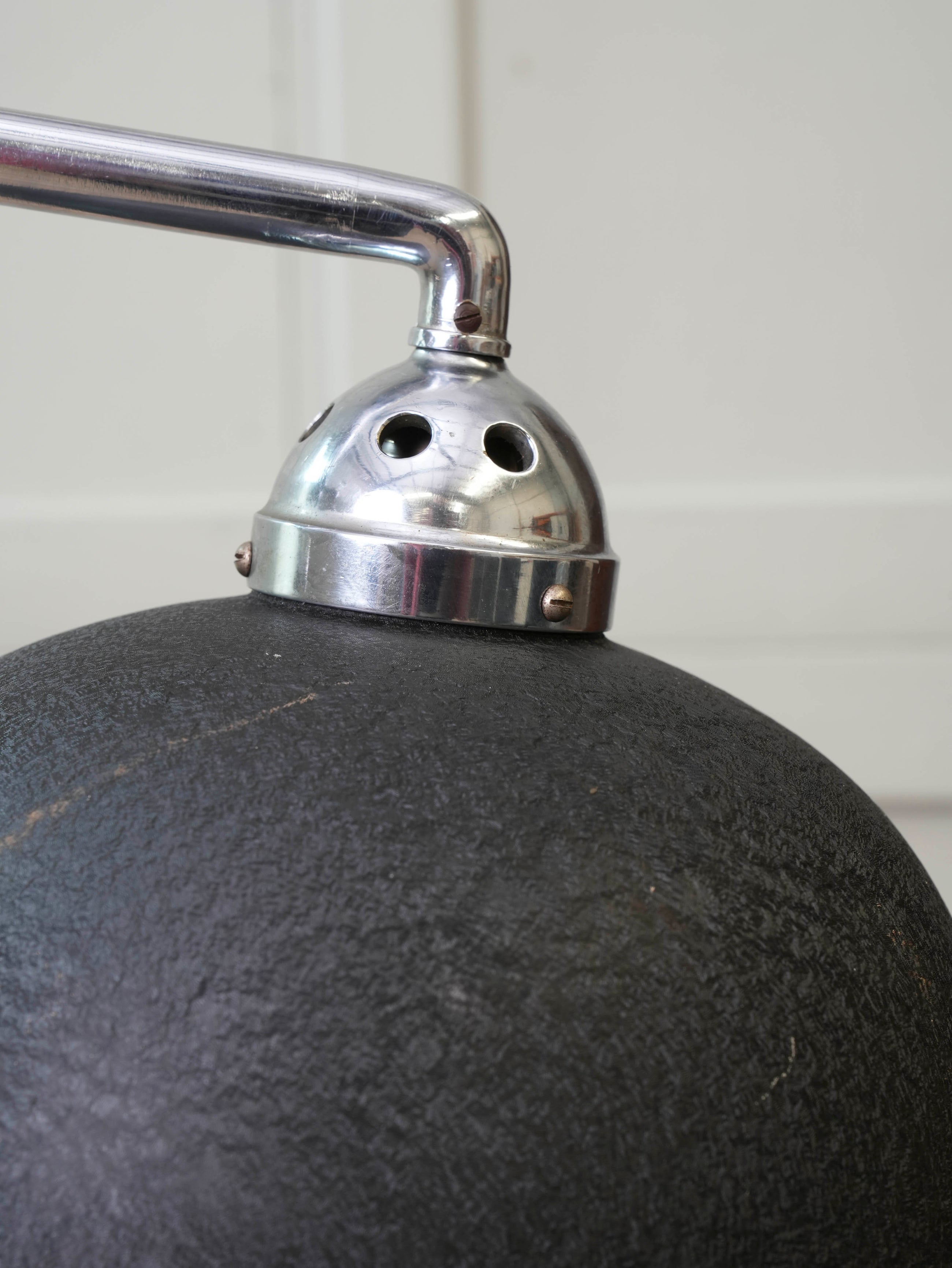 An Adjustable Nickel Plated Floor Lamp