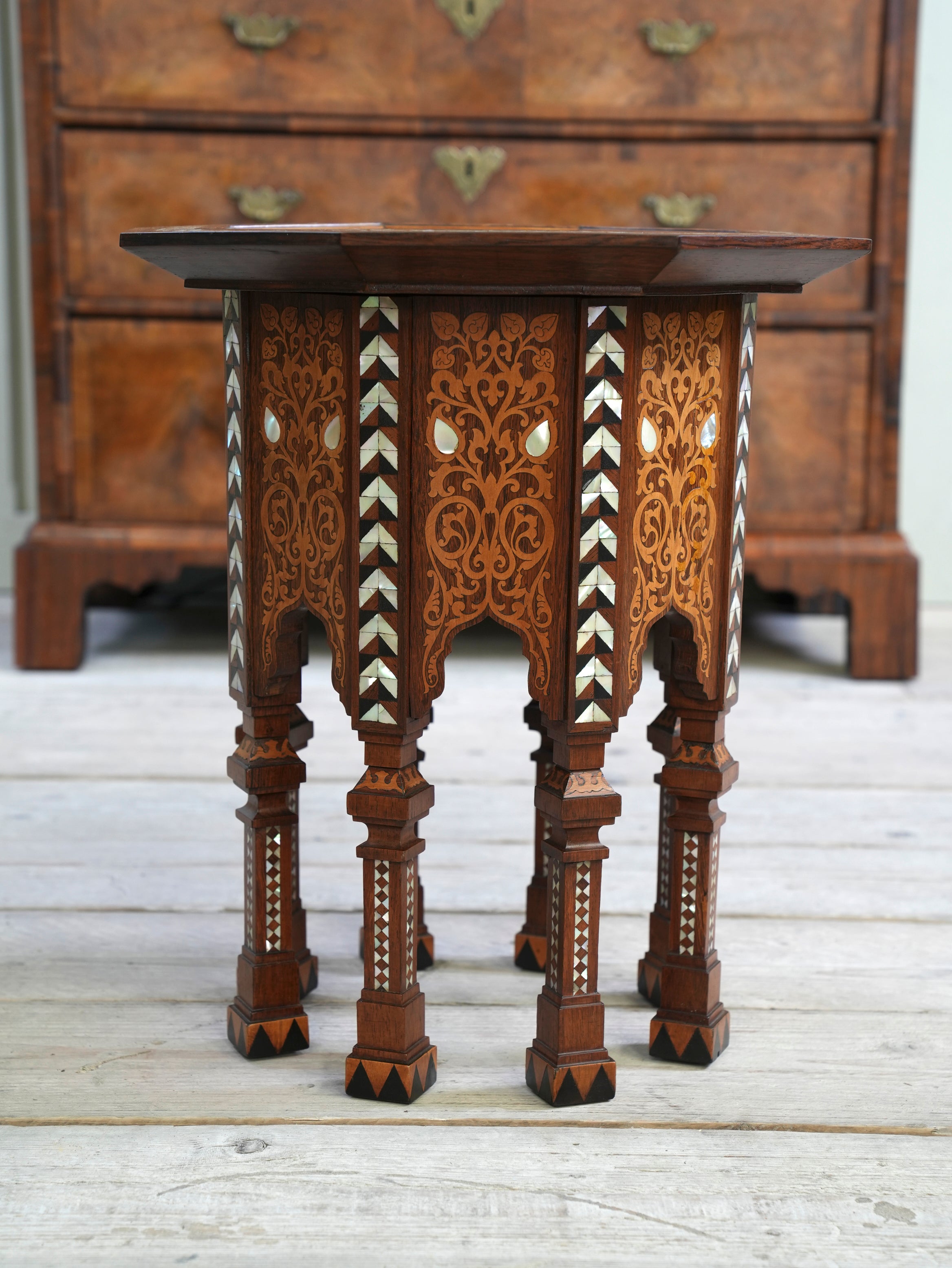 A late 19th Century Moorish Inlaid Table