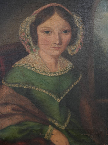 A 19th Century Naive Portrait of a Young Lady