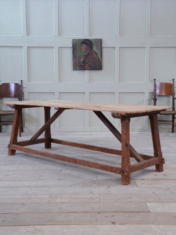 A 19th Century Scrubbed Plank Top Country Table