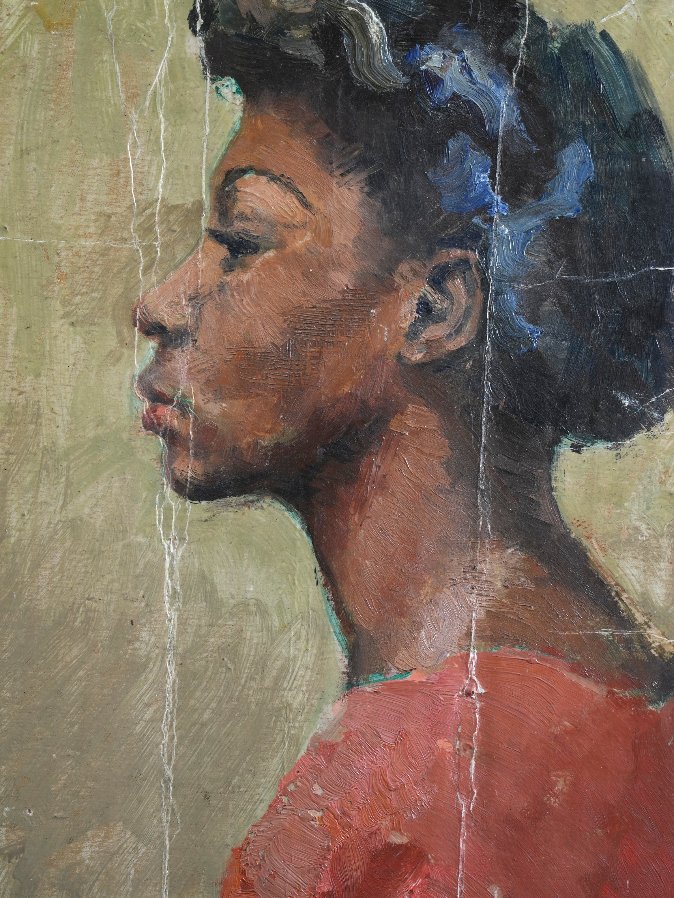 Female Portrait Oil on Cardboard