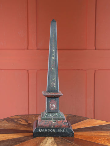 A Marbleized Welsh Slate Obelisk