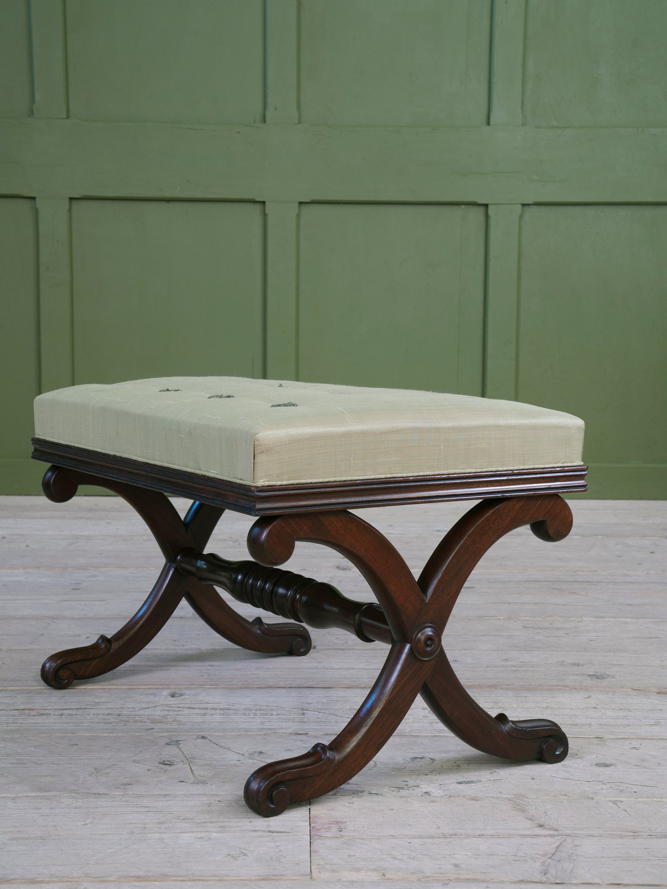 A William IV Mahogany X Frame Stool