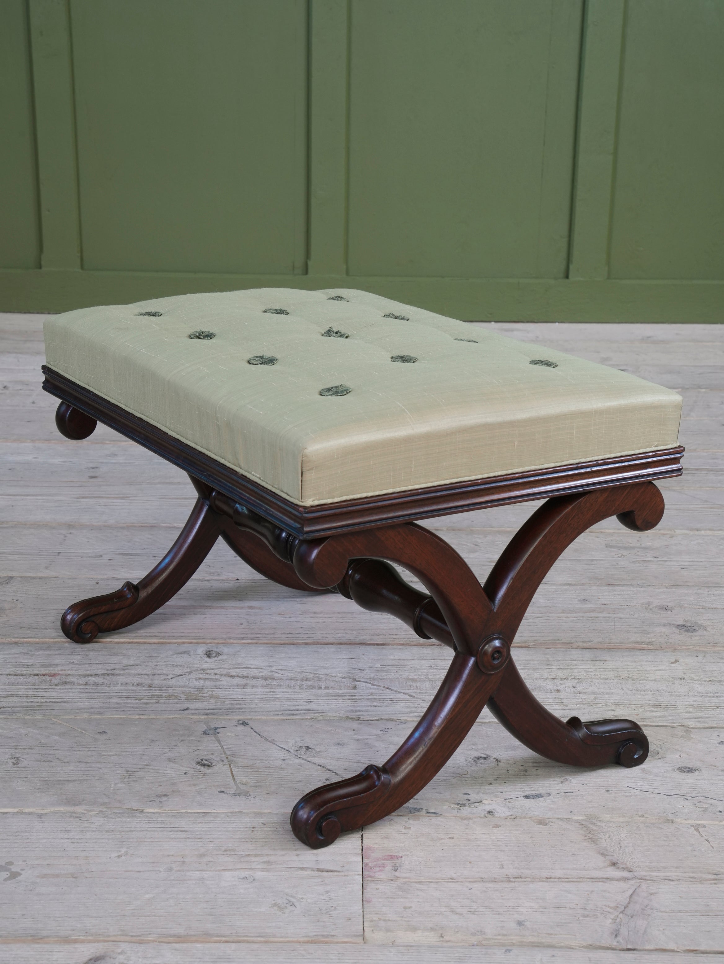 A William IV Mahogany X Frame Stool