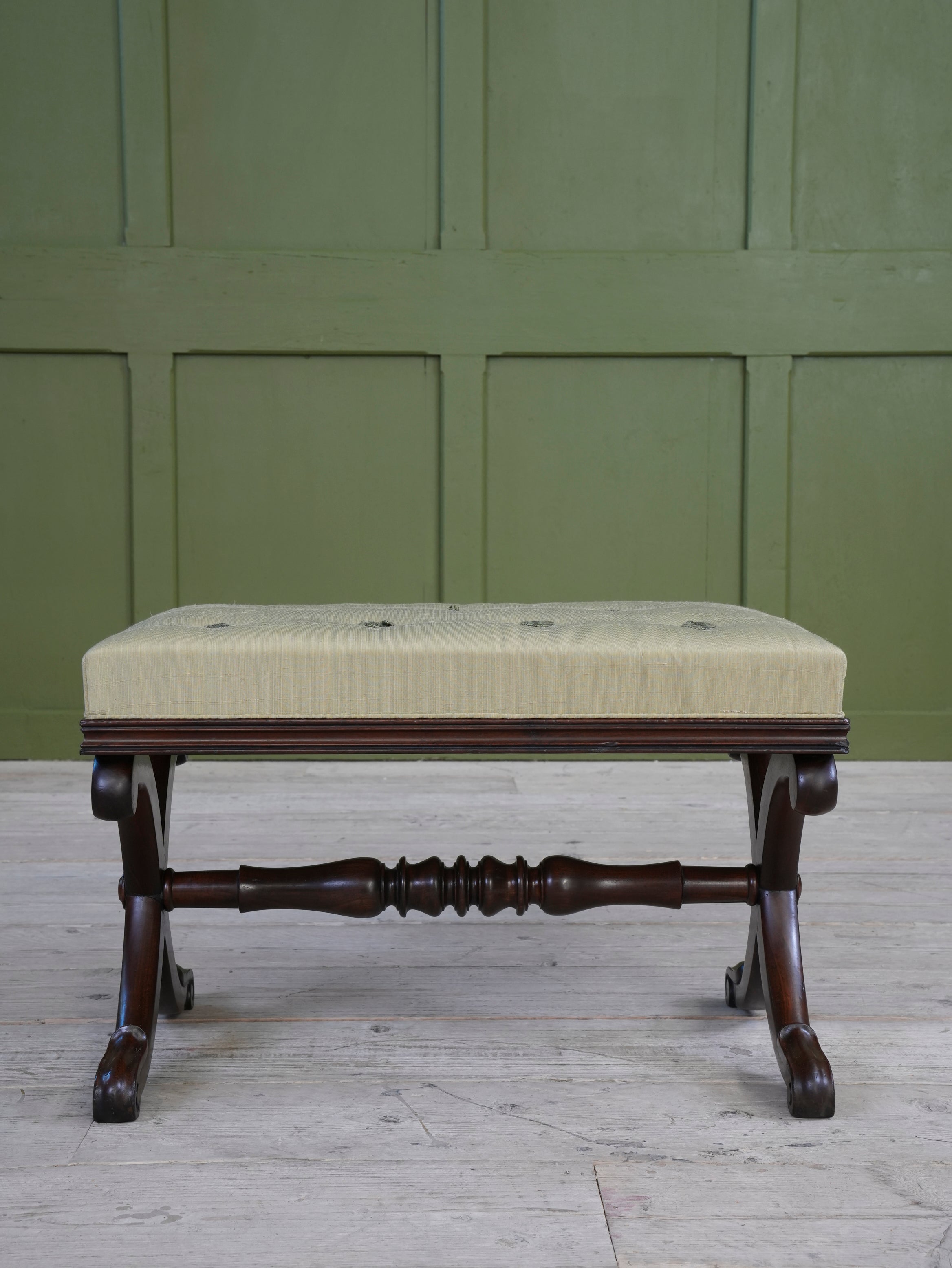 A William IV Mahogany X Frame Stool