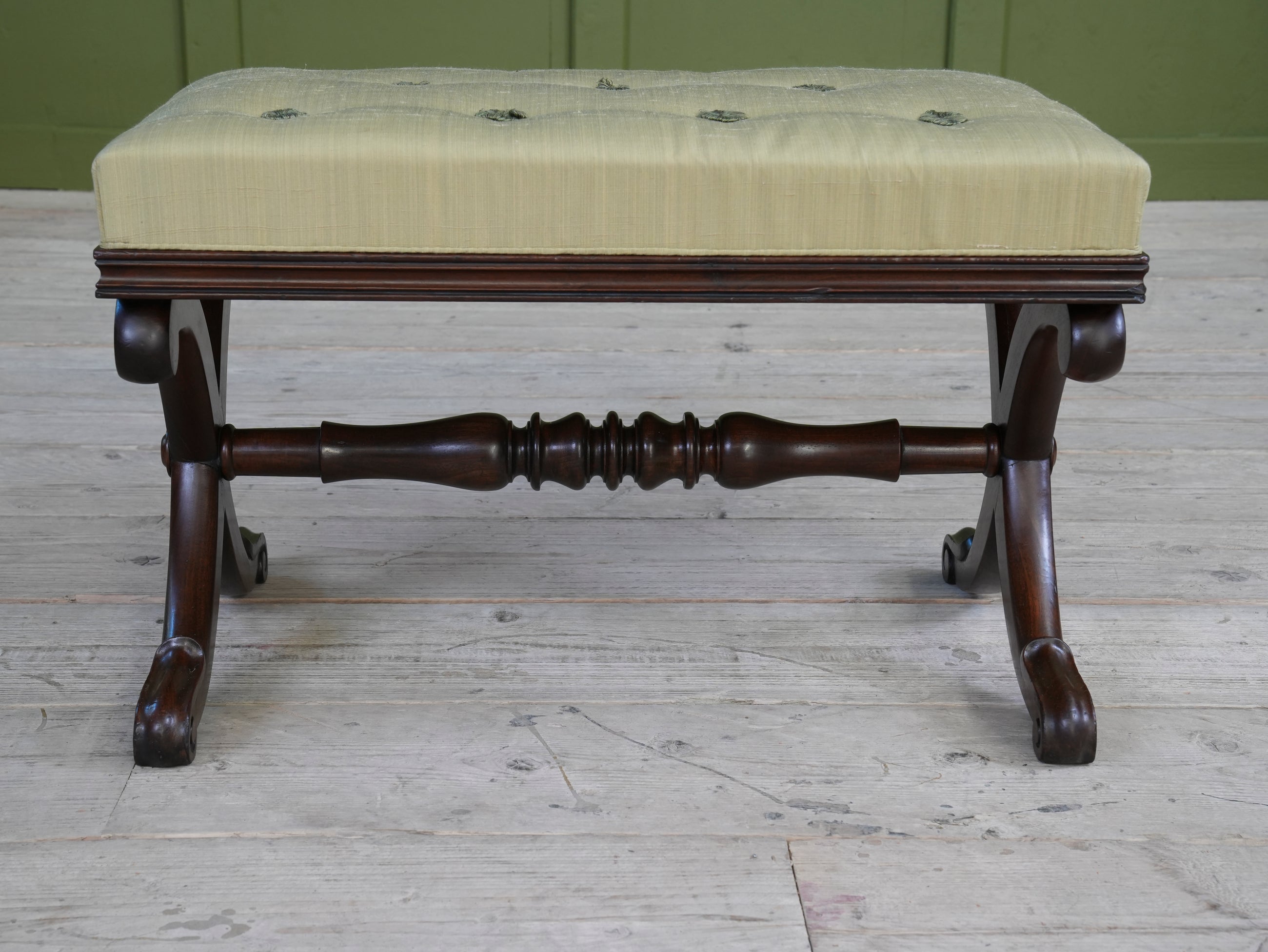 A William IV Mahogany X Frame Stool