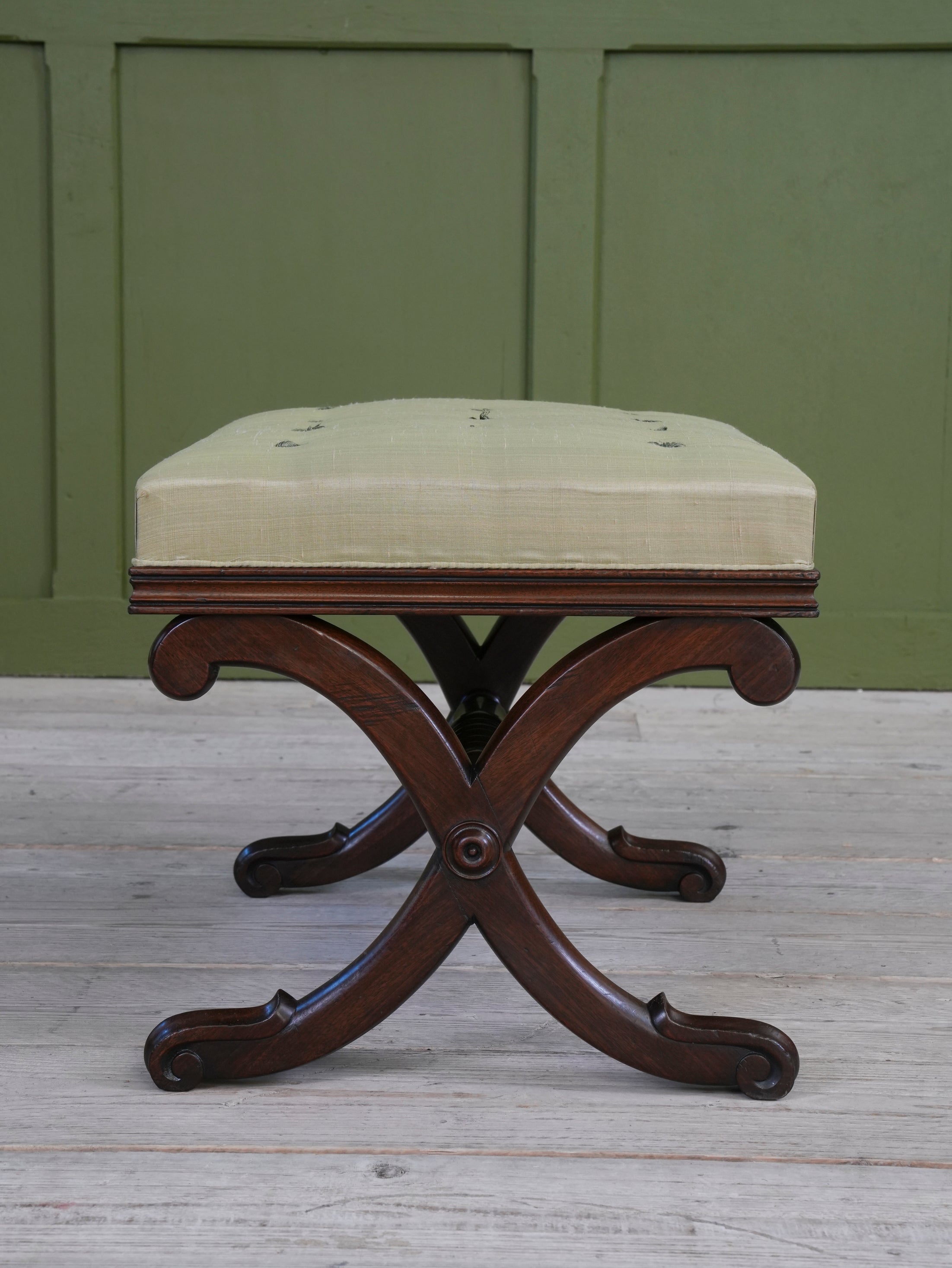 A William IV Mahogany X Frame Stool