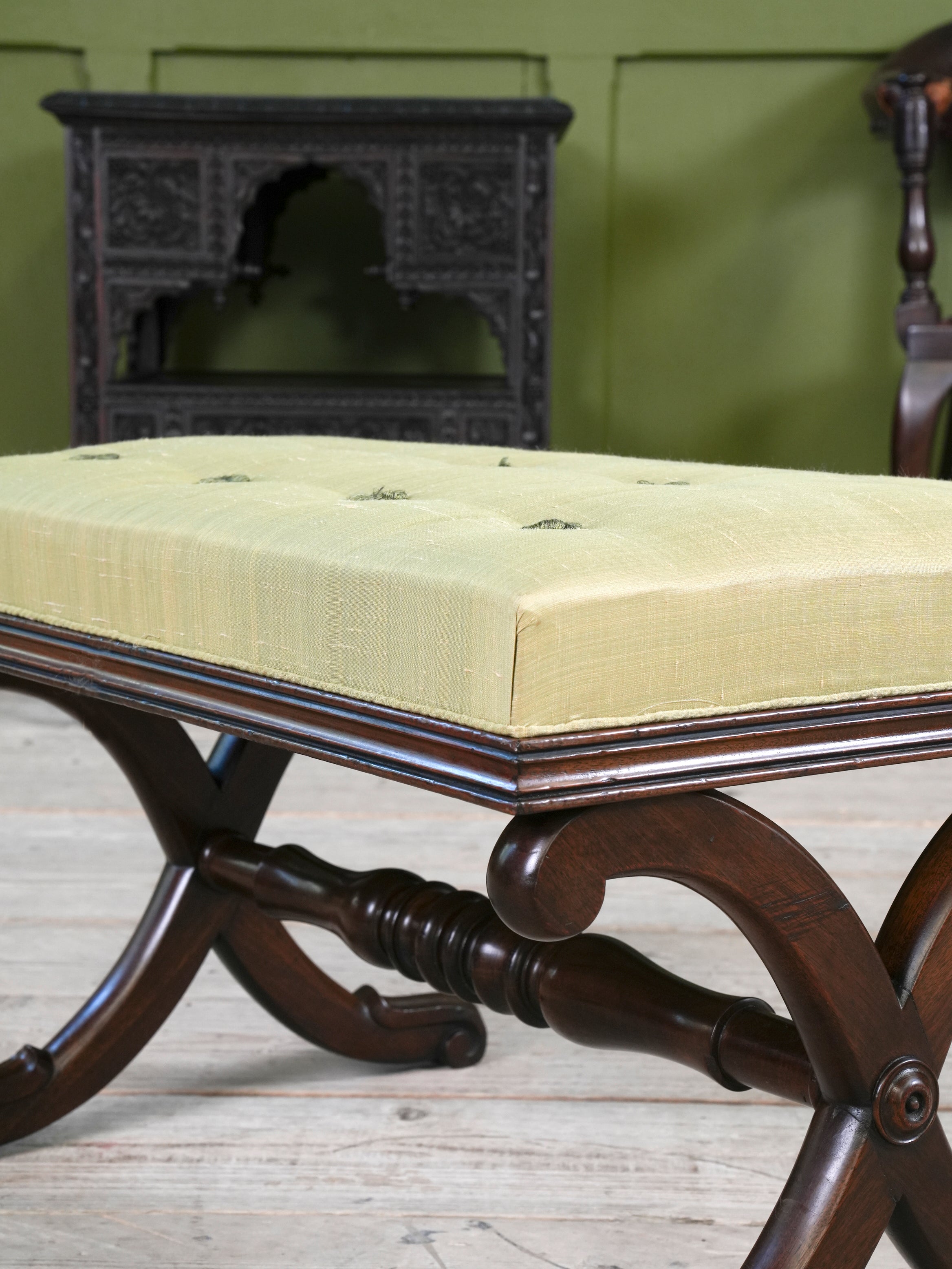 A William IV Mahogany X Frame Stool