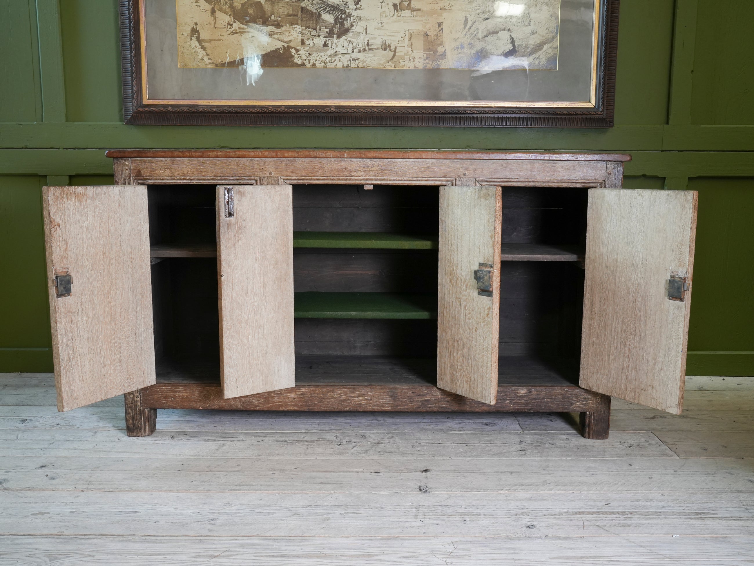 A 19th Century Limed Oak Cupboard or Server