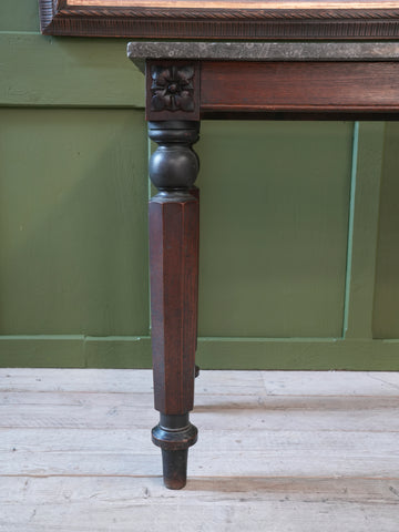 A 19thC Oak & Fossil Marble Console Table