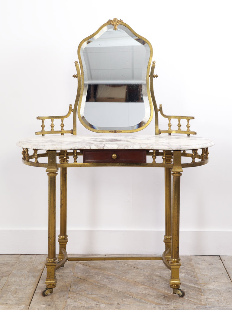 Brass & Marble Dressing Table